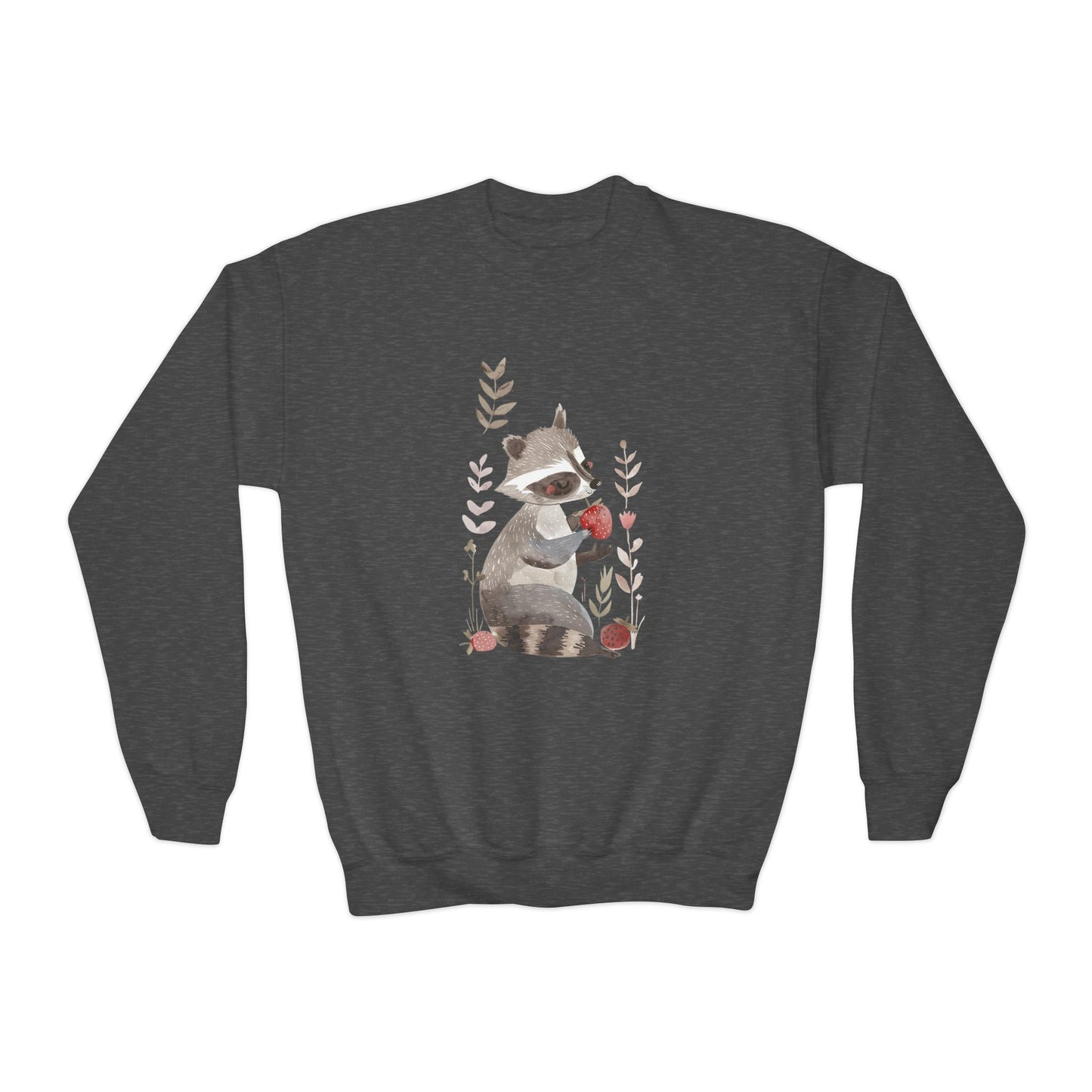 Kids' Raccoon Eating Strawberry Sweatshirt – Cozy & Playful Design