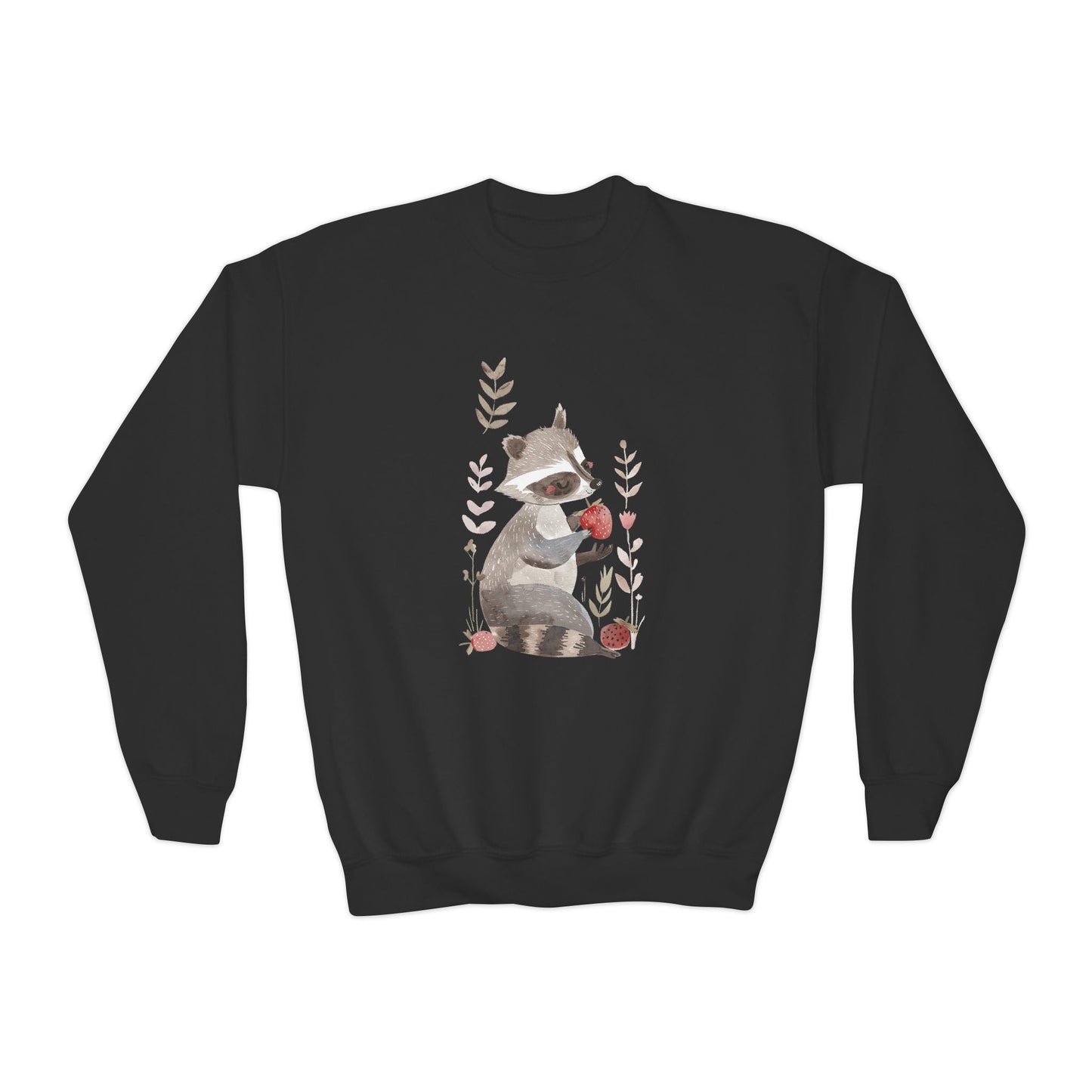 Kids' Raccoon Eating Strawberry Sweatshirt – Cozy & Playful Design