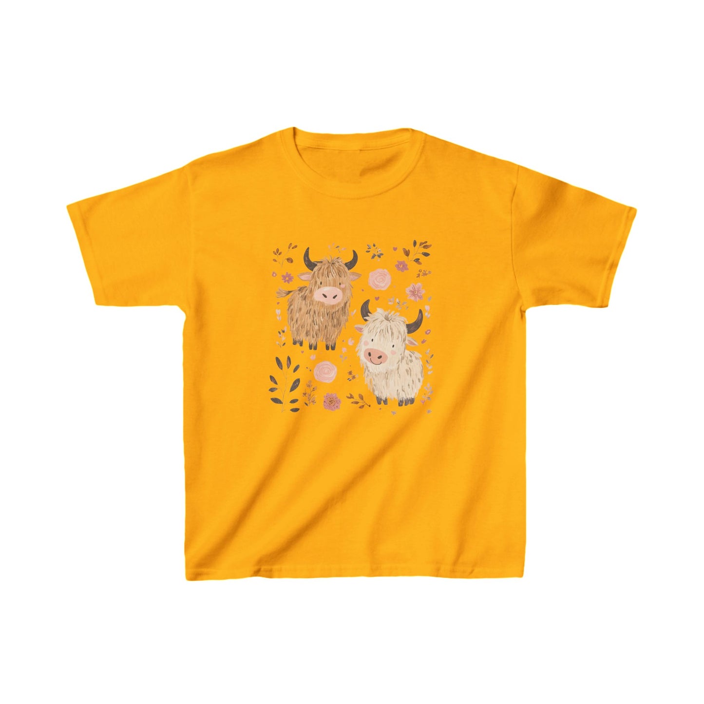 Kids' Two Cows with Flowers T-Shirt – Cute & Fun Kids Apparel