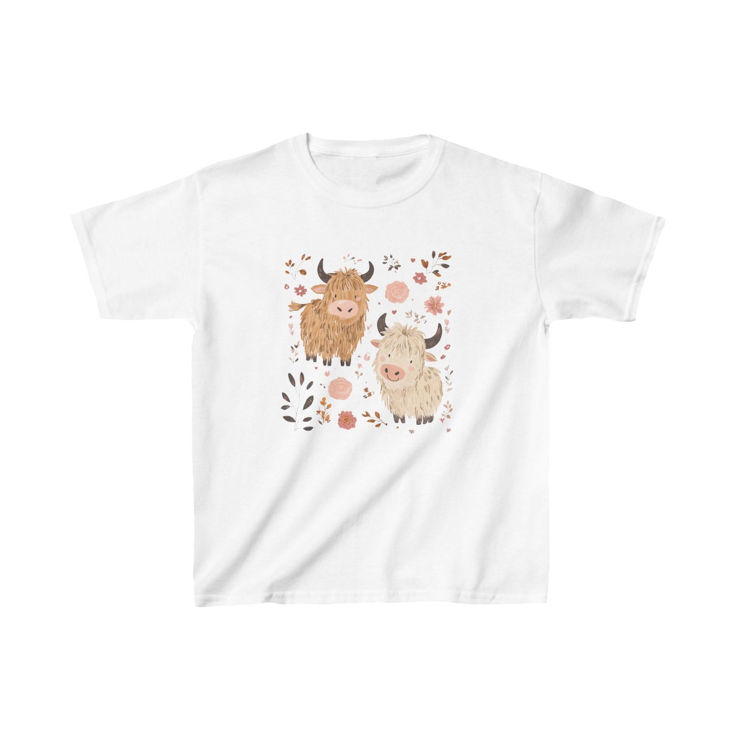 Kids' Two Cows with Flowers T-Shirt – Cute & Fun Kids Apparel