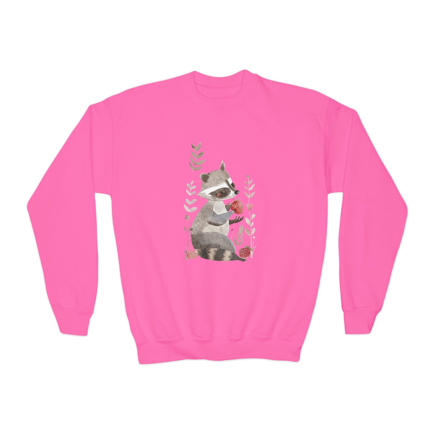Kids' Raccoon Eating Strawberry Sweatshirt – Cozy & Playful Design