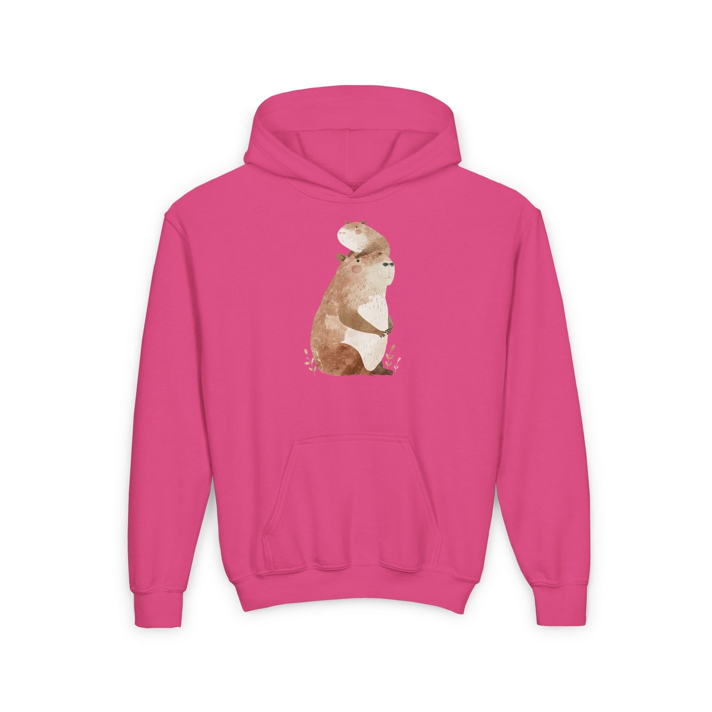 Kids' Capybara with Baby Hoodie – Comfy & Cute Heavy Blend Sweatshirt