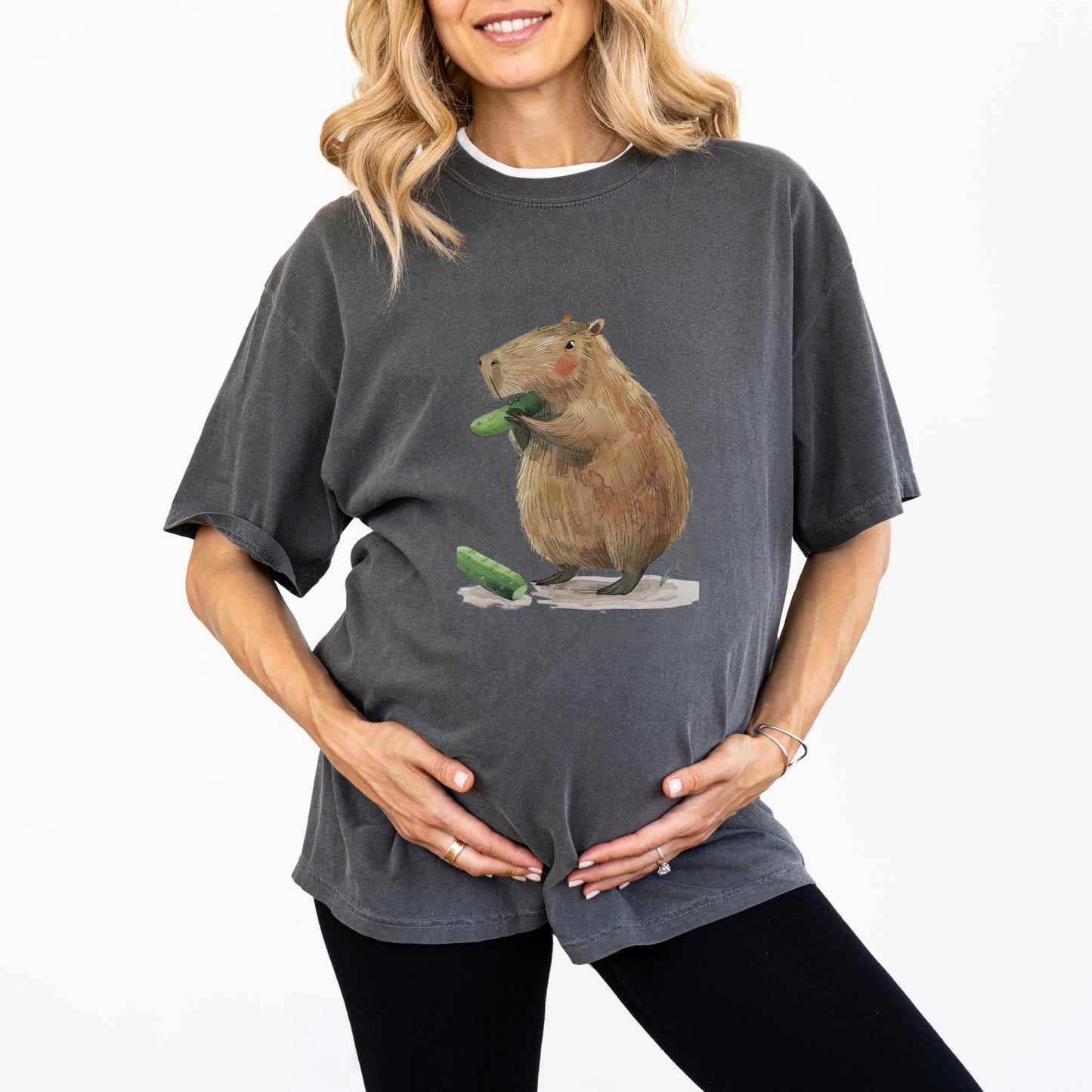 Capybara Cucumber T-Shirt | Fun & Quirky Comfort Colors Tee