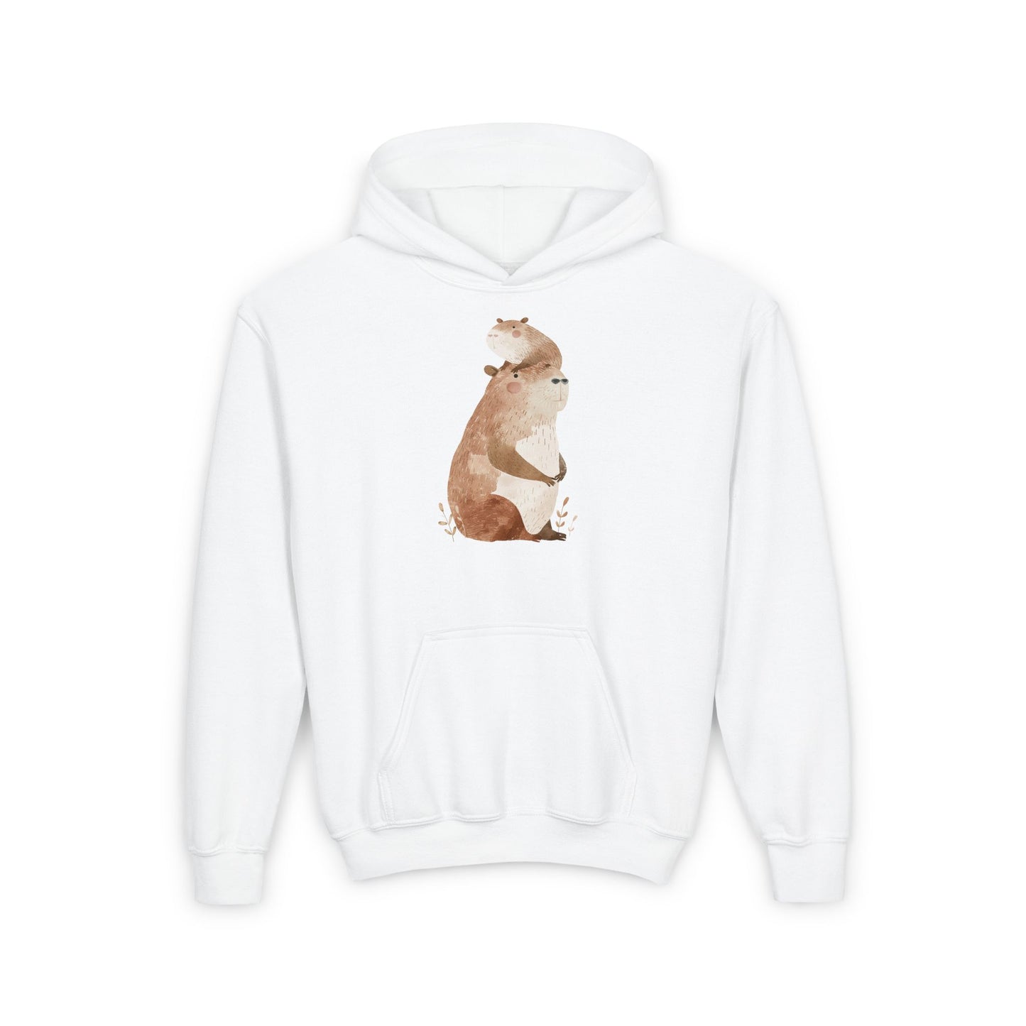 Kids' Capybara with Baby Hoodie – Comfy & Cute Heavy Blend Sweatshirt