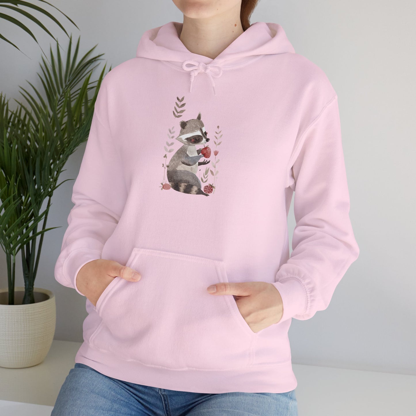 Unisex Raccoon Eating Strawberry Hoodie – Cozy & Stylish Sweatshirt