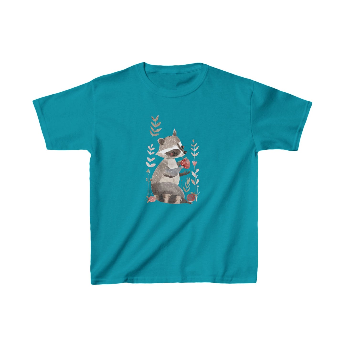 Kids' Raccoon Eating Strawberry T-Shirt – Cute & Comfortable Kids Apparel