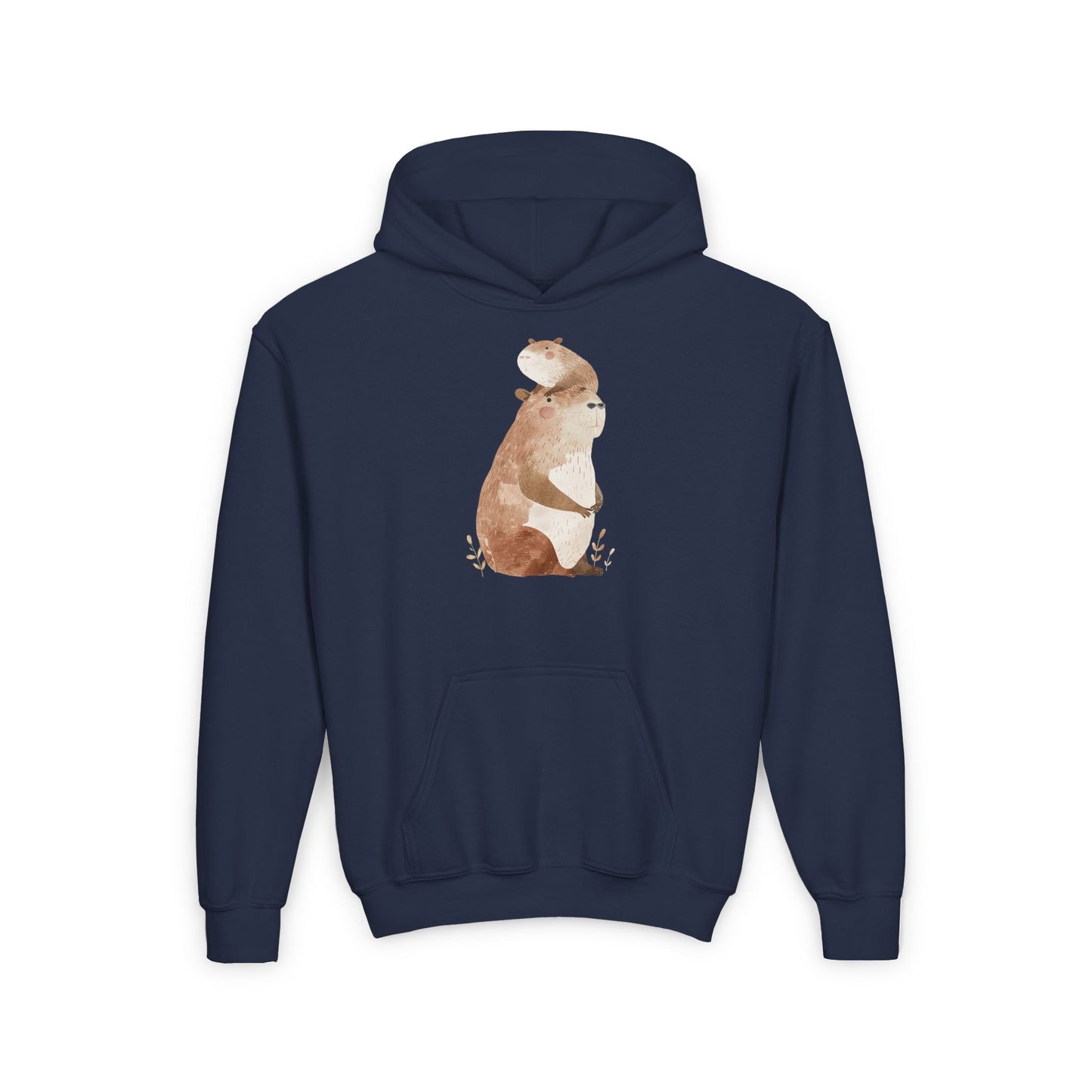Kids' Capybara with Baby Hoodie – Comfy & Cute Heavy Blend Sweatshirt