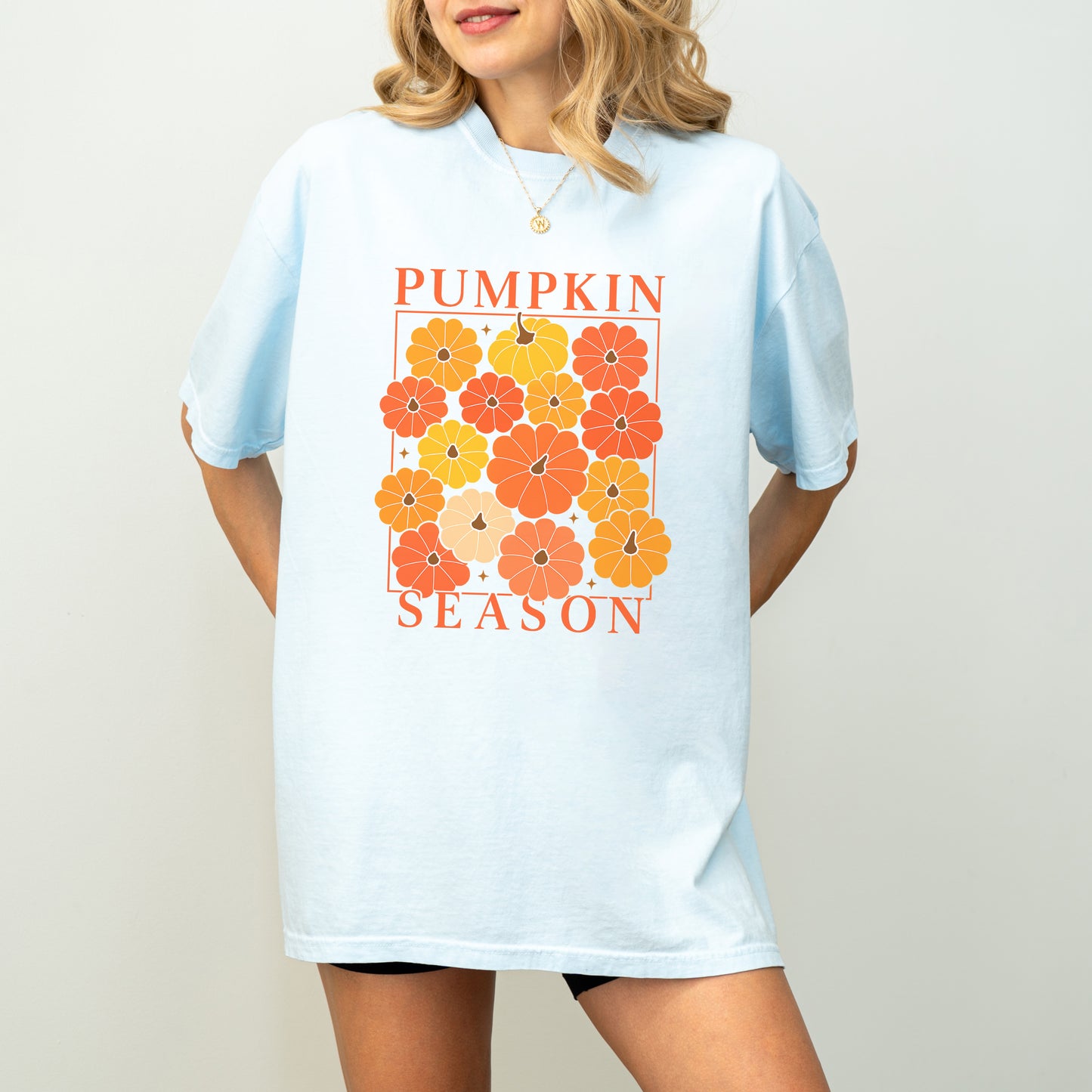 Pumpkin Season Shirt – Retro Fall Floral Tee for Autumn Lovers