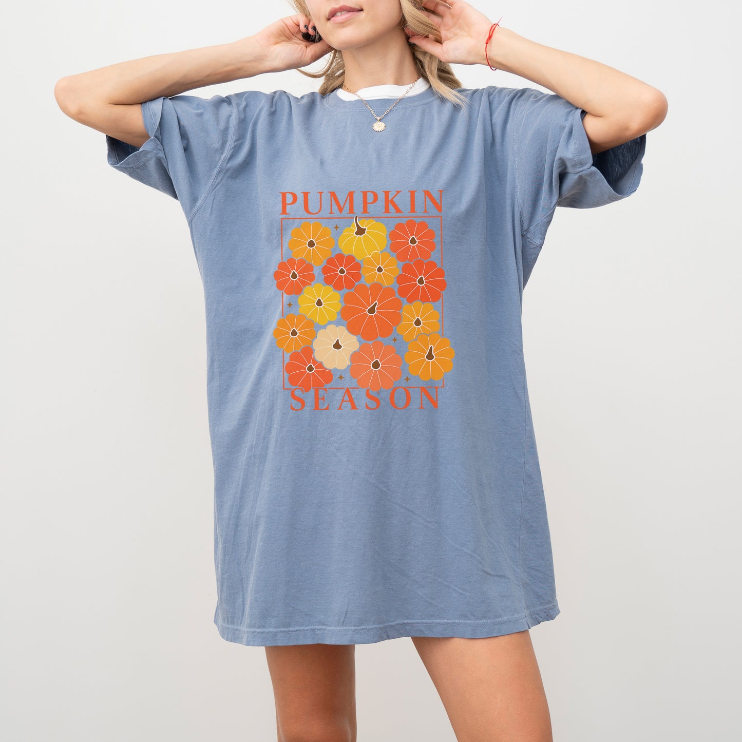 Pumpkin Season Shirt – Retro Fall Floral Tee for Autumn Lovers
