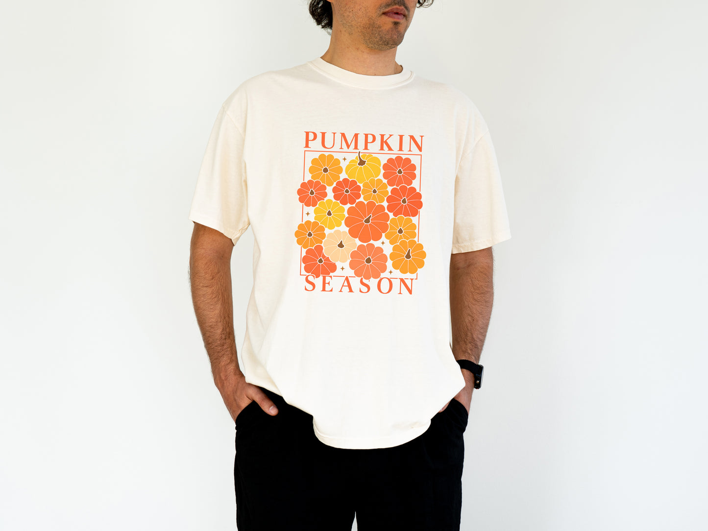 Pumpkin Season Shirt – Retro Fall Floral Tee for Autumn Lovers
