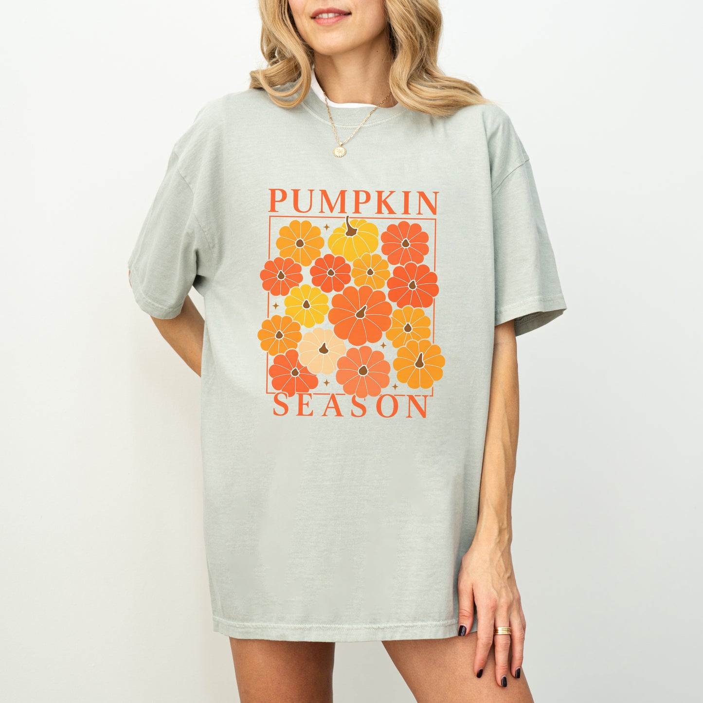 Pumpkin Season Shirt – Retro Fall Floral Tee for Autumn Lovers