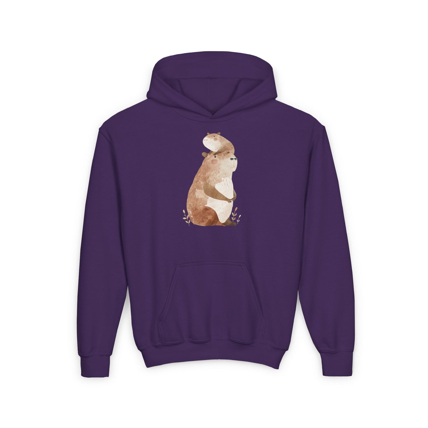 Kids' Capybara with Baby Hoodie – Comfy & Cute Heavy Blend Sweatshirt