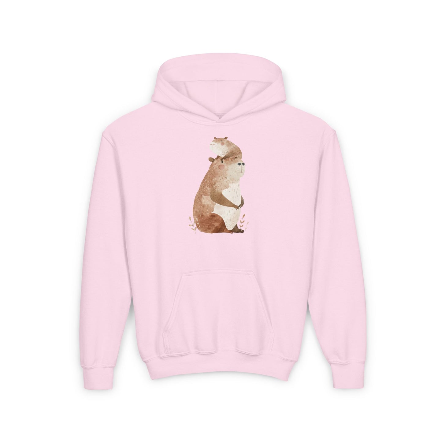 Kids' Capybara with Baby Hoodie – Comfy & Cute Heavy Blend Sweatshirt