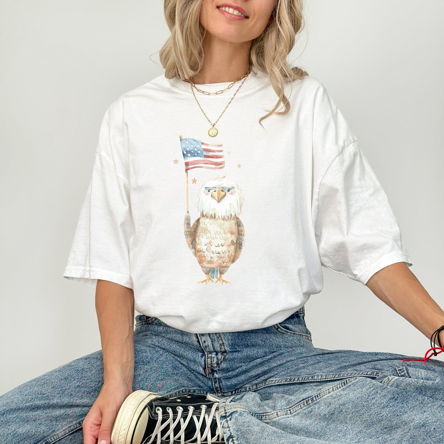 American Eagle T-Shirt | Patriotic & Whimsical Comfort Colors Tee