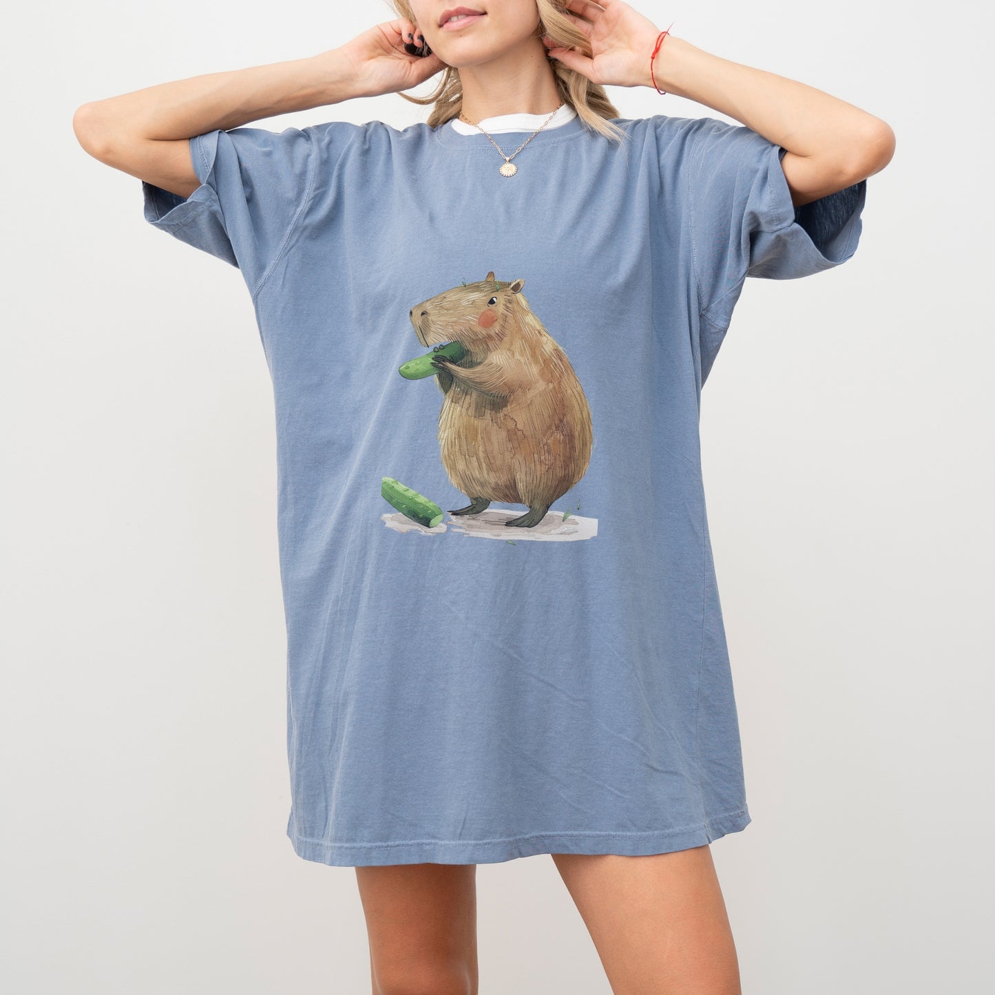 Capybara Cucumber T-Shirt | Fun & Quirky Comfort Colors Tee