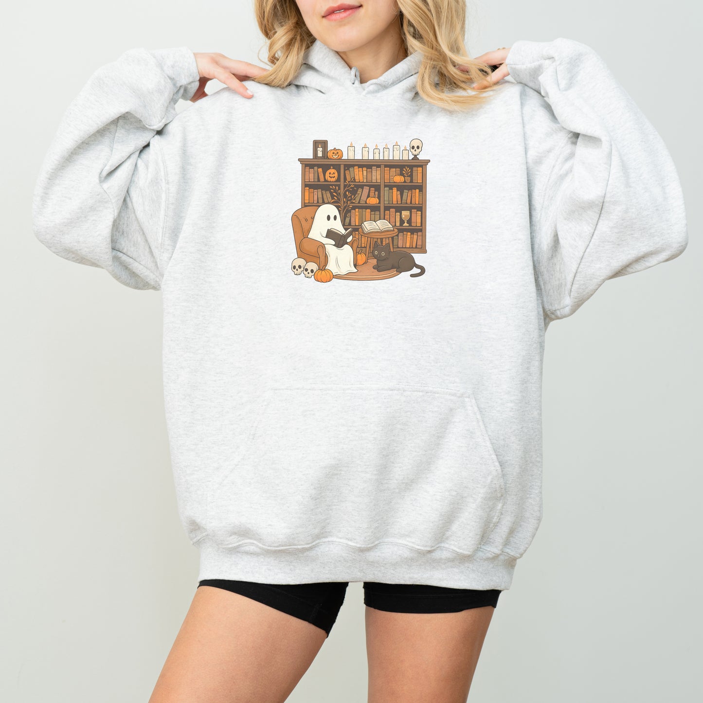 Ghost Reading Hoodie – Cute Halloween Bookish Sweatshirt for Fall