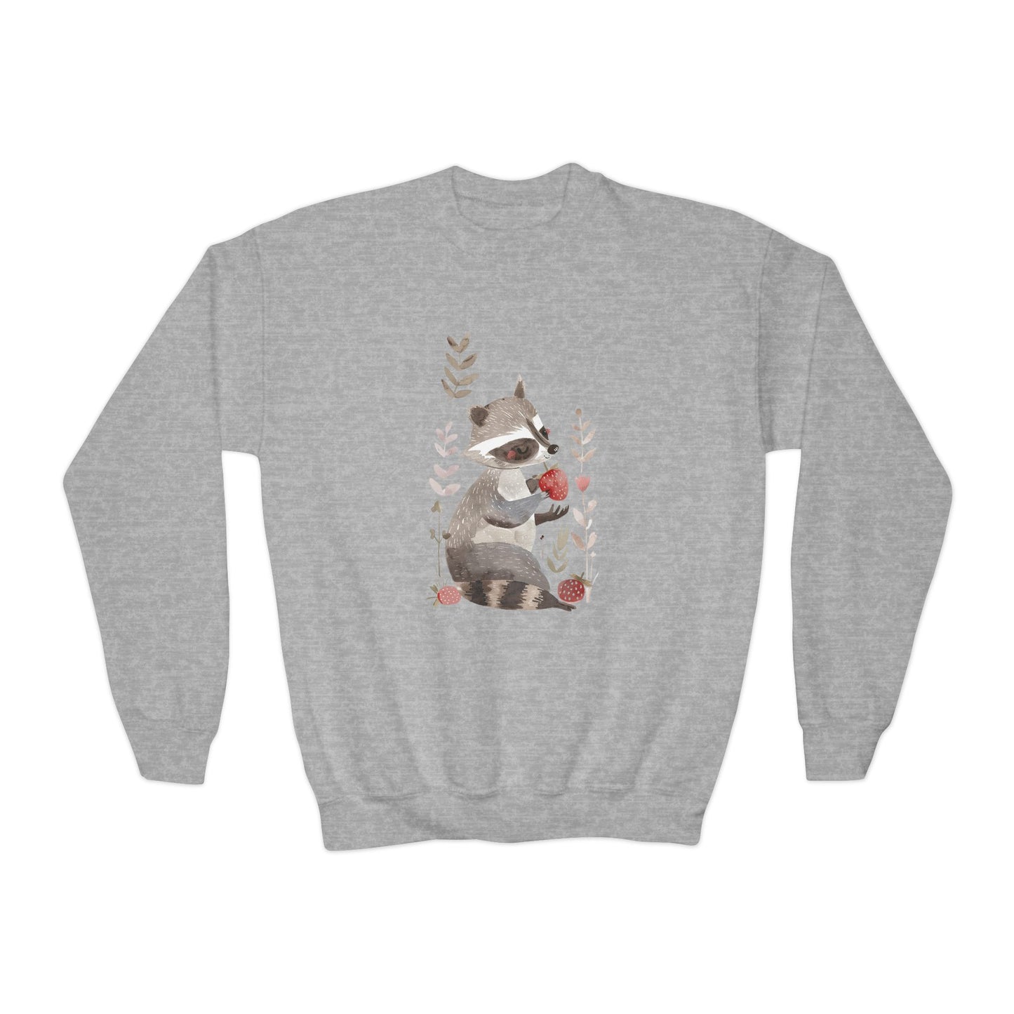 Kids' Raccoon Eating Strawberry Sweatshirt – Cozy & Playful Design