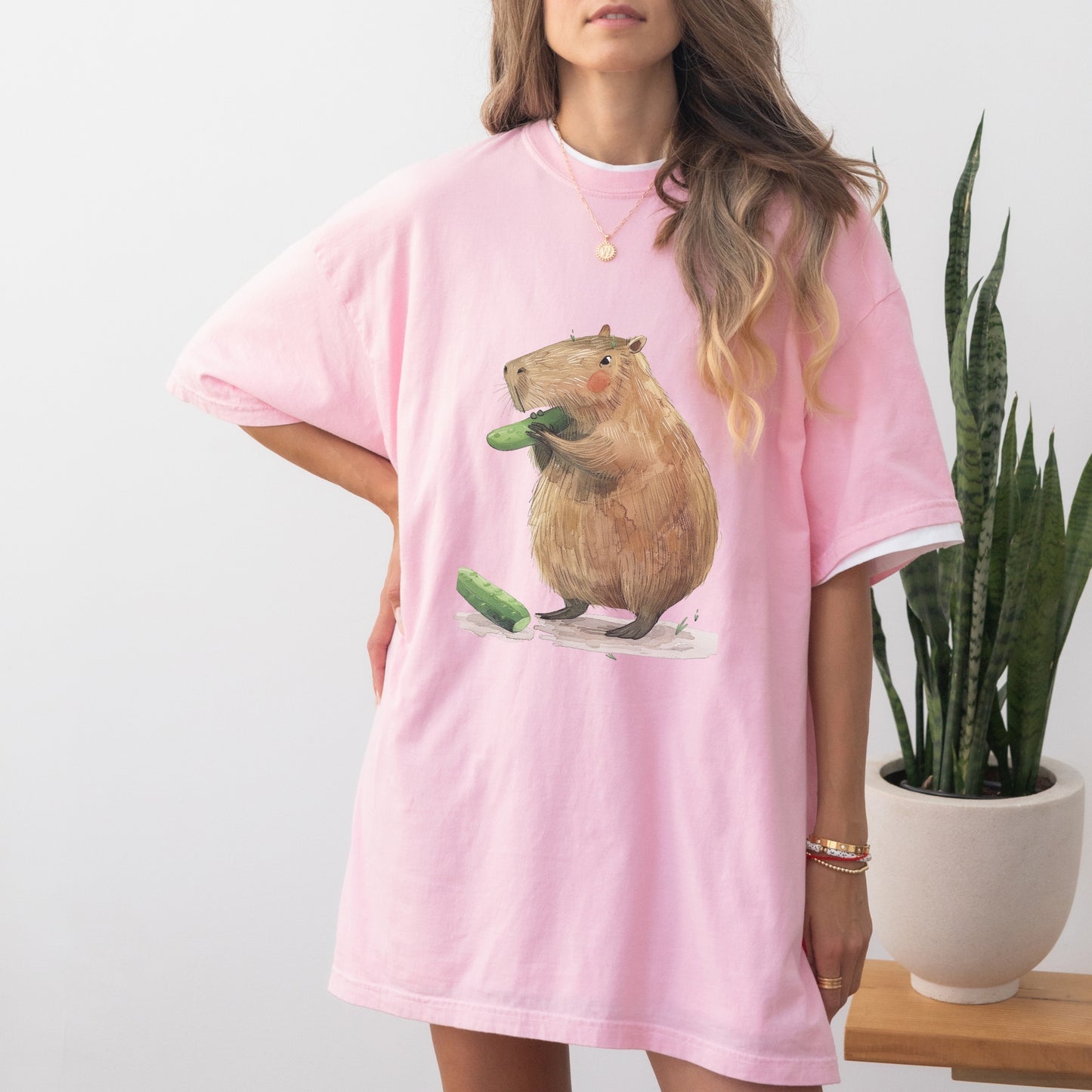 Capybara Cucumber T-Shirt | Fun & Quirky Comfort Colors Tee