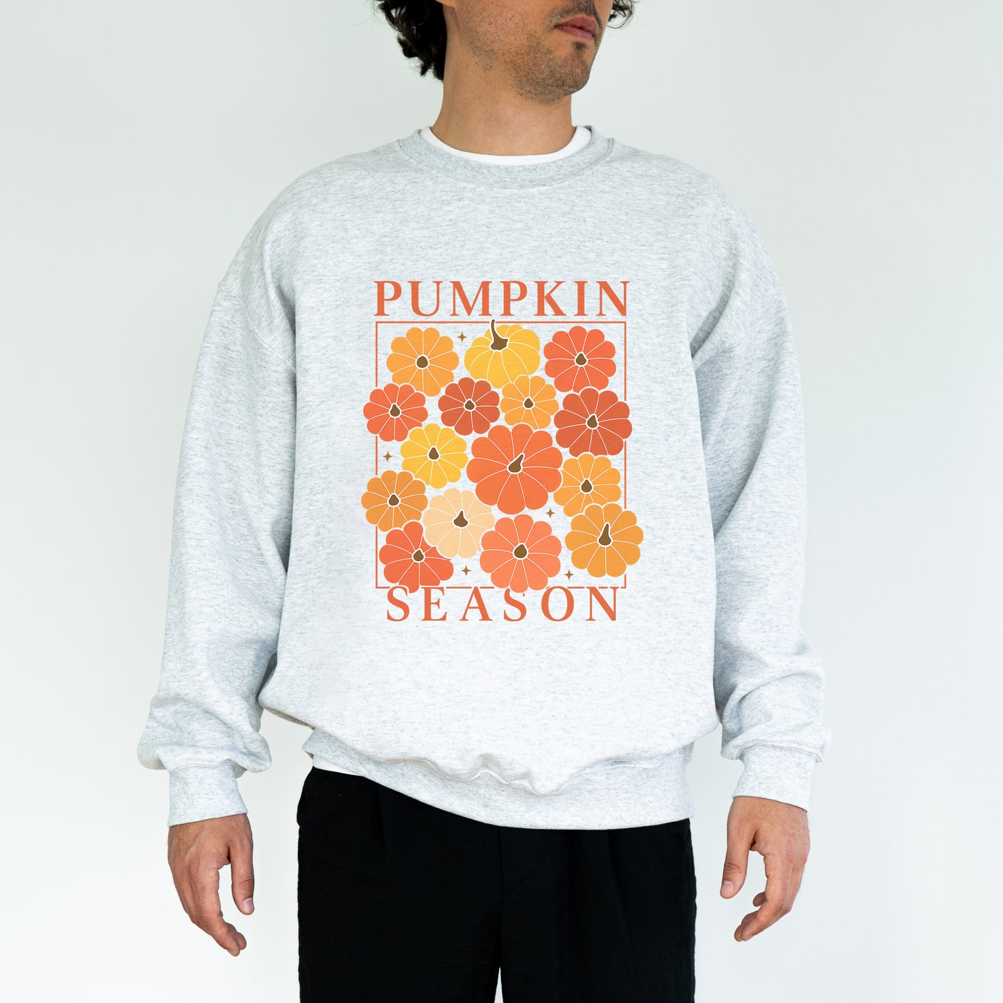 Pumpkin Season Sweatshirt – Cozy Fall Floral Graphic Pullover