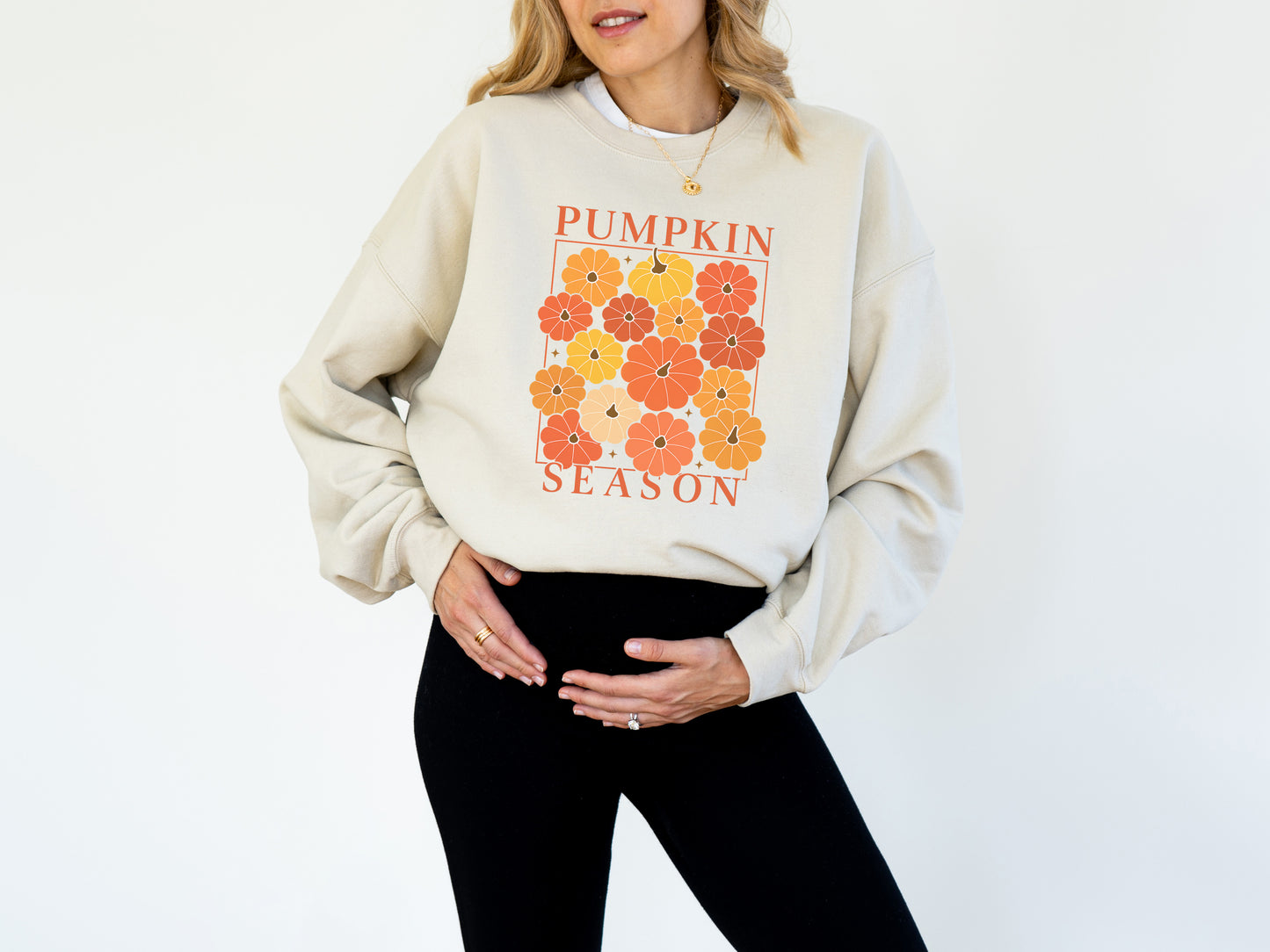 Pumpkin Season Sweatshirt – Cozy Fall Floral Graphic Pullover