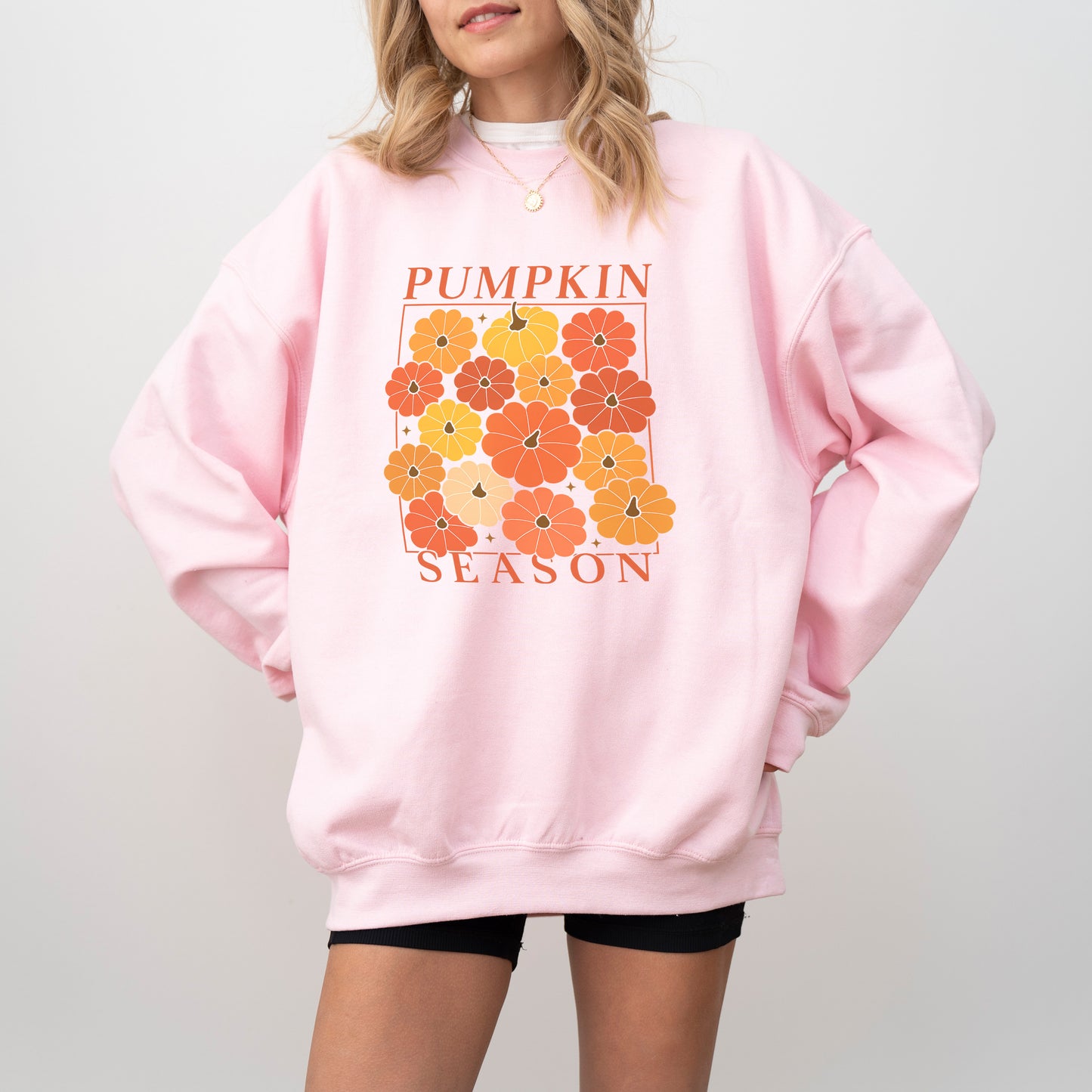 Pumpkin Season Sweatshirt – Cozy Fall Floral Graphic Pullover
