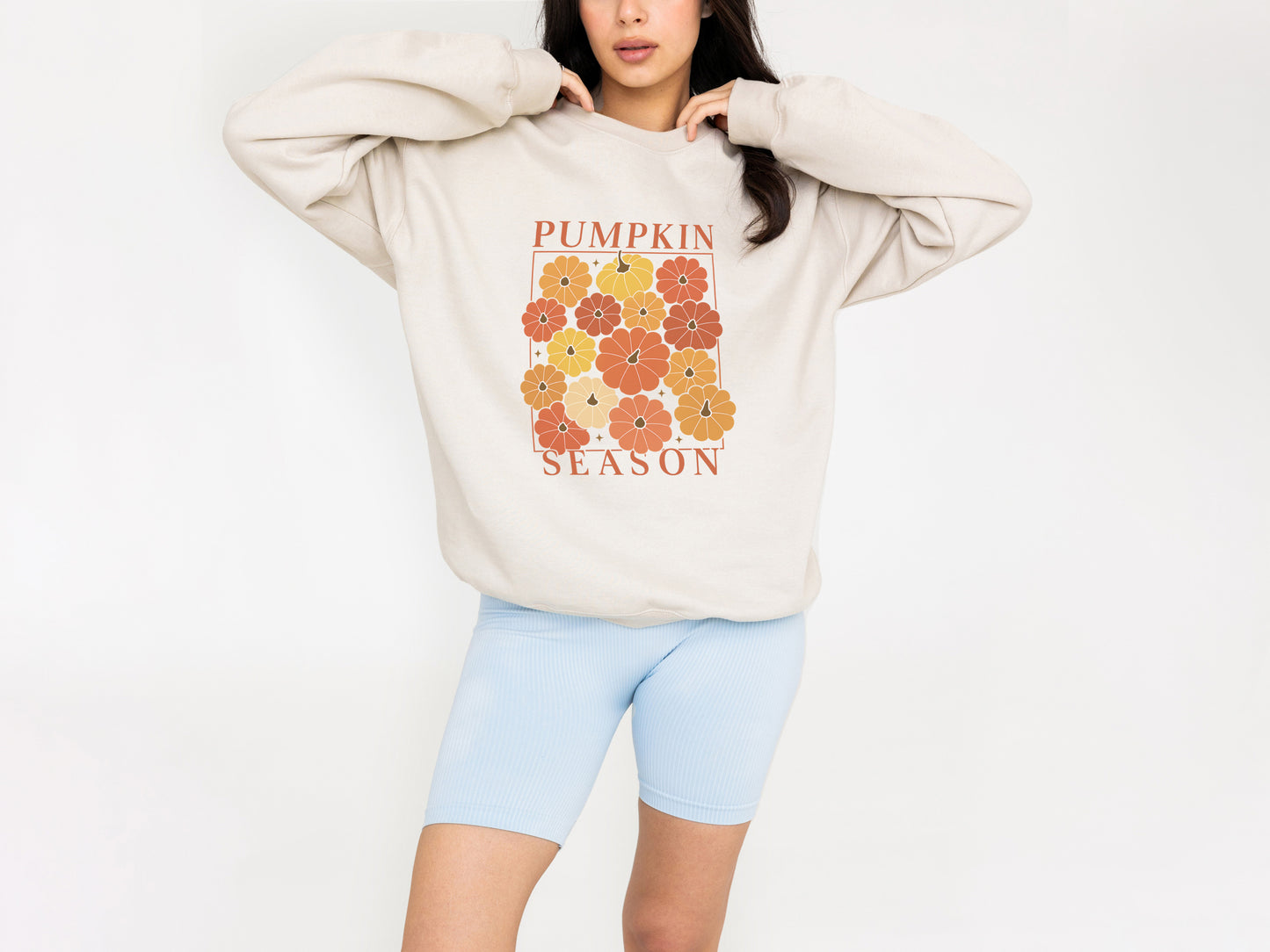 Pumpkin Season Sweatshirt – Cozy Fall Floral Graphic Pullover