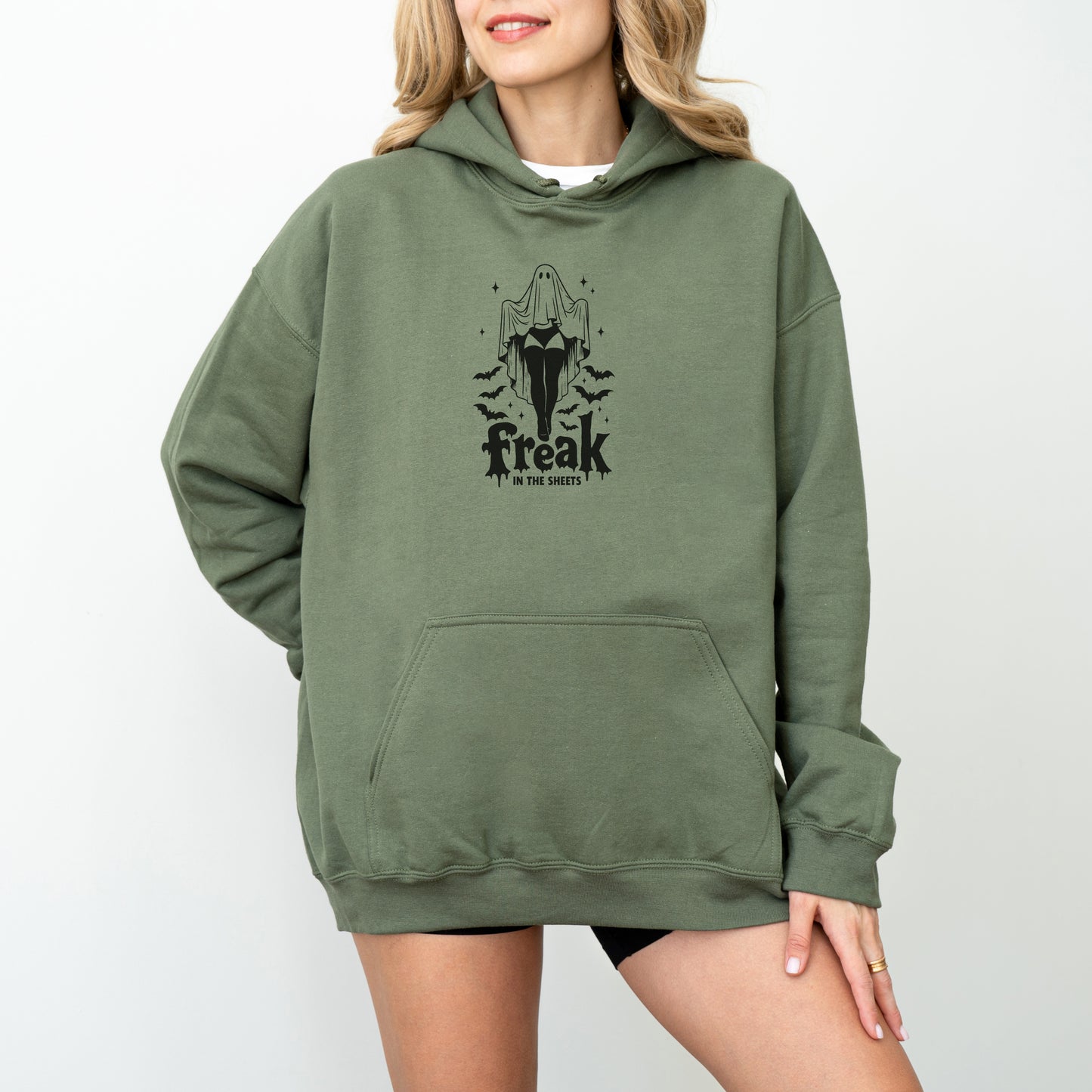 Freak in the Sheets Hoodie – Funny Ghost Halloween Pullover