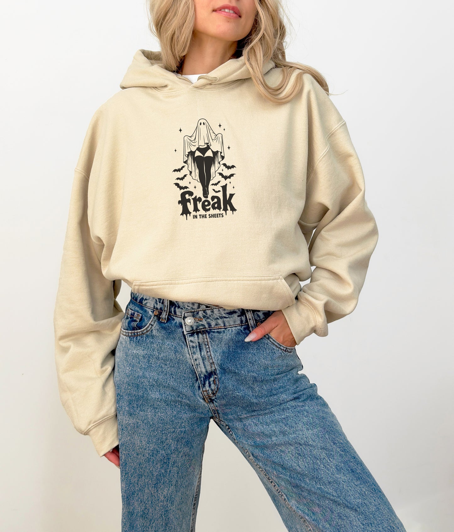 Freak in the Sheets Hoodie – Funny Ghost Halloween Pullover