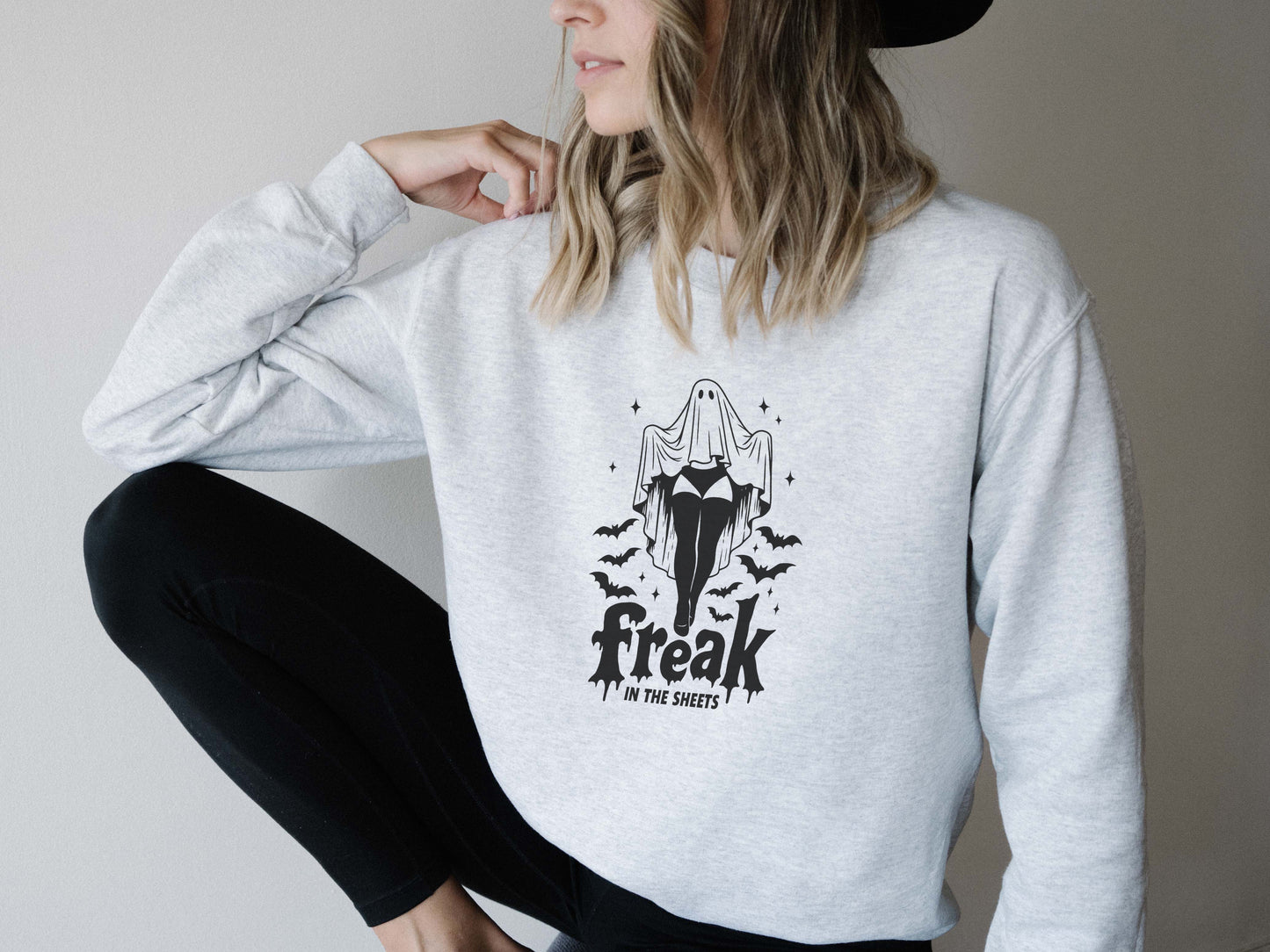 Freak in the Sheets Sweatshirt – Funny Ghost Halloween Pullover