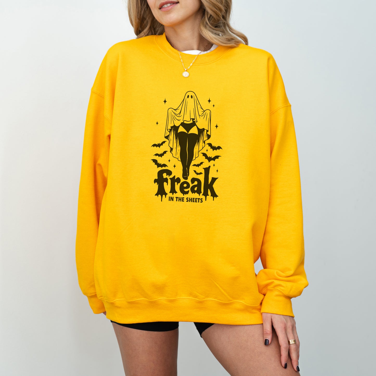 Freak in the Sheets Sweatshirt – Funny Ghost Halloween Pullover