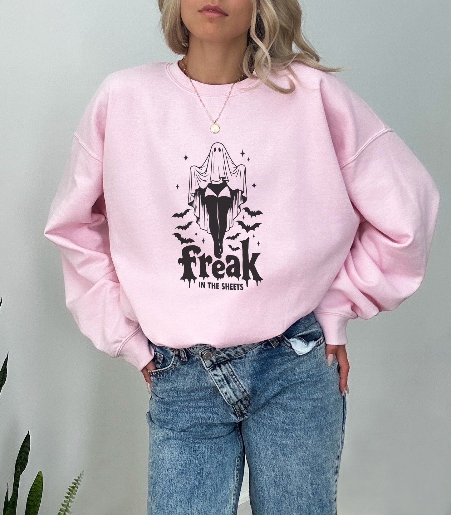 Freak in the Sheets Sweatshirt – Funny Ghost Halloween Pullover