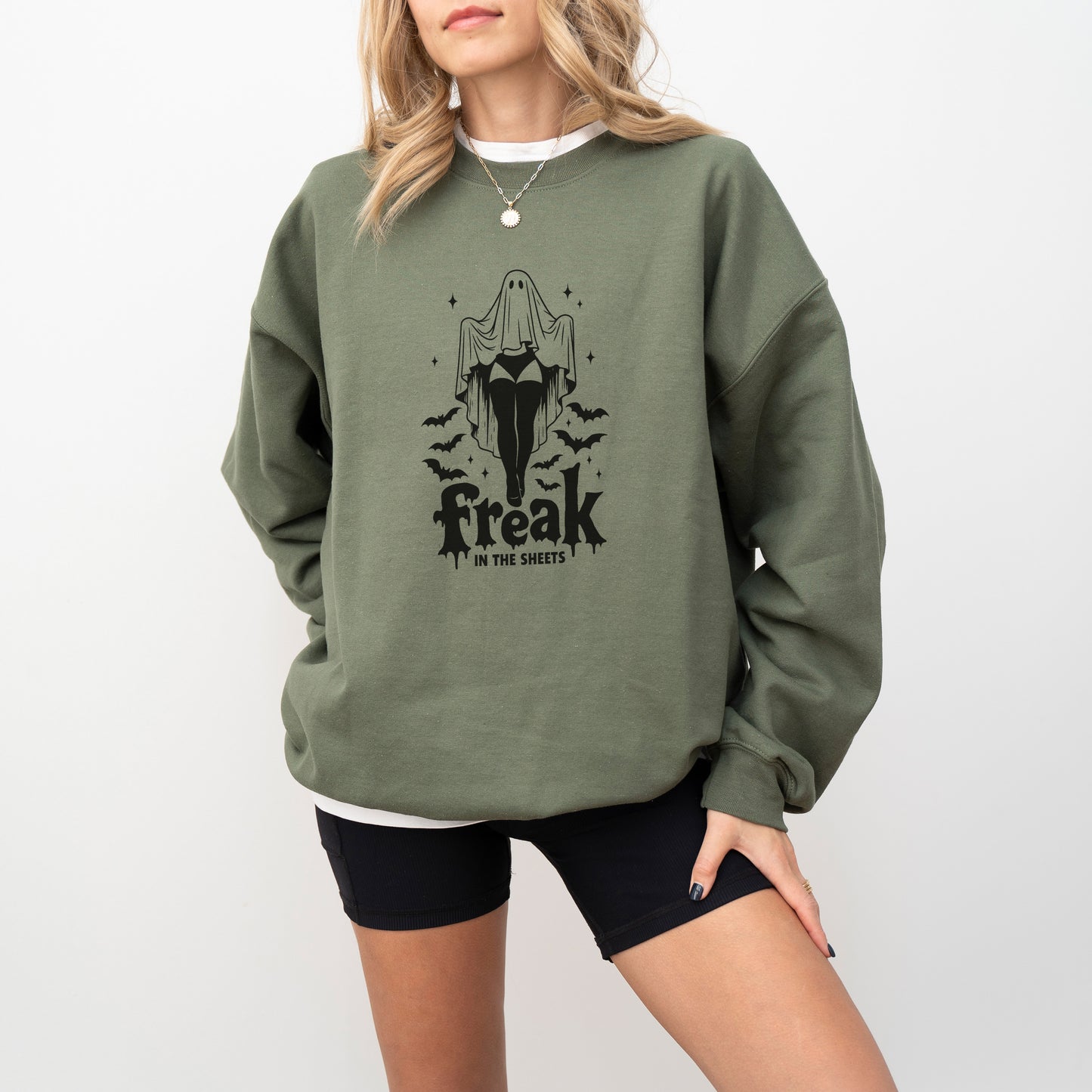 Freak in the Sheets Sweatshirt – Funny Ghost Halloween Pullover