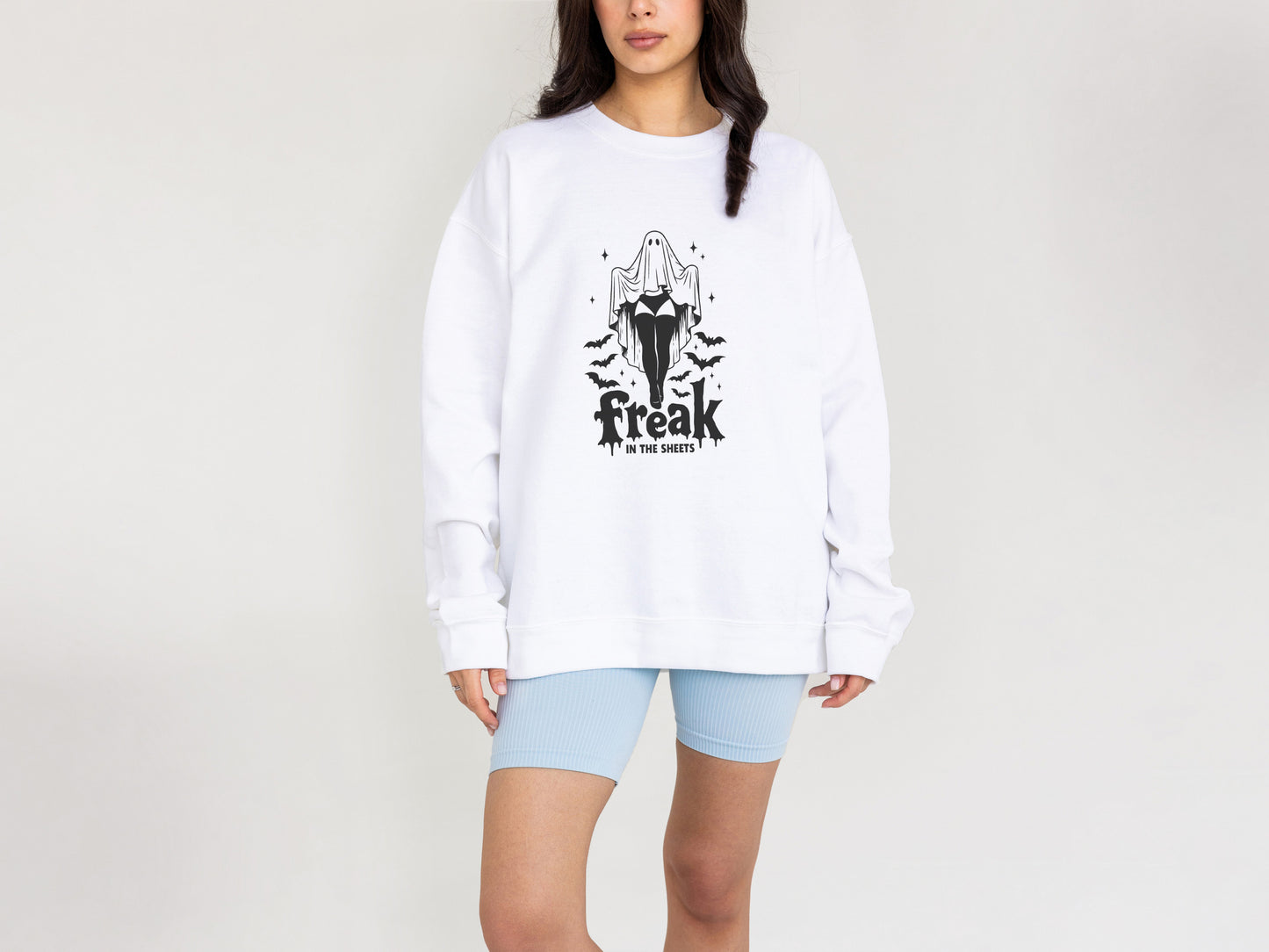Freak in the Sheets Sweatshirt – Funny Ghost Halloween Pullover