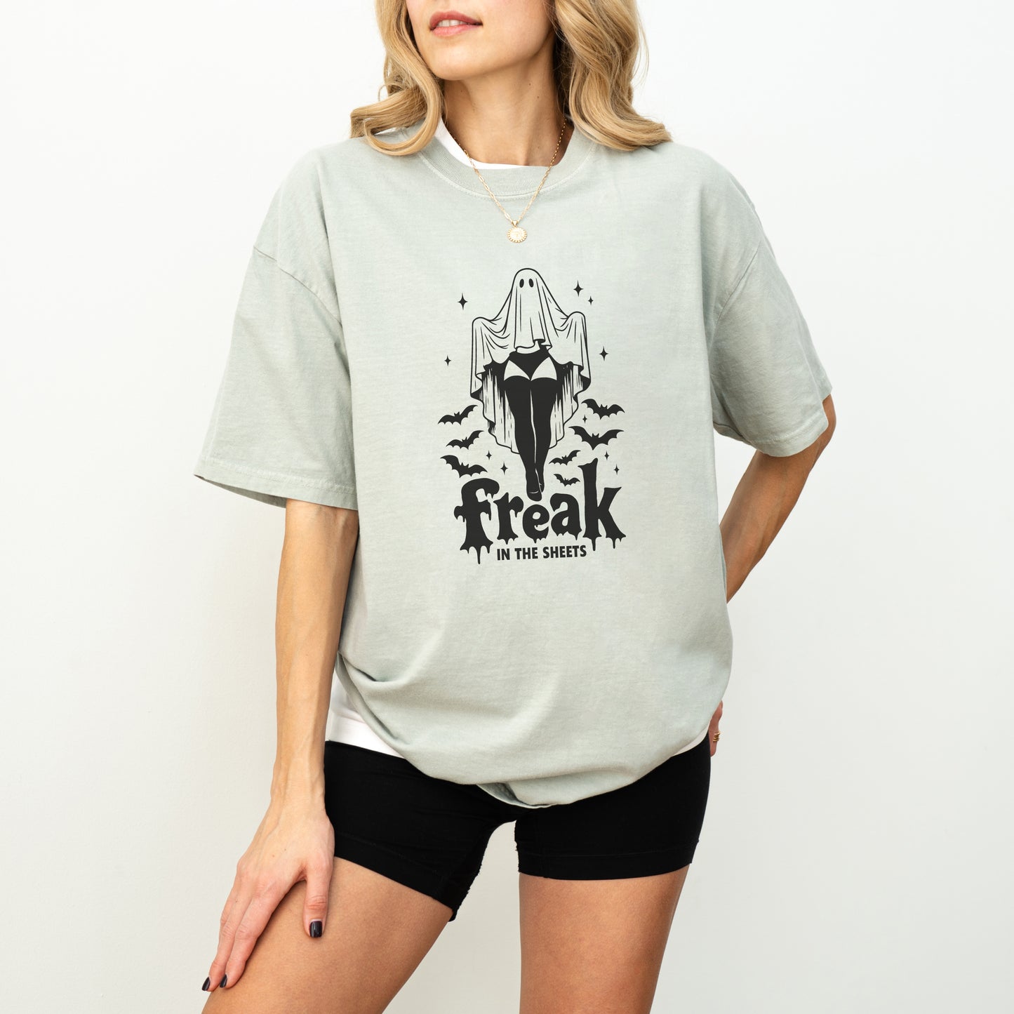 Freak in the Sheets Shirt – Funny Halloween Tee with Sexy Ghost Graphic