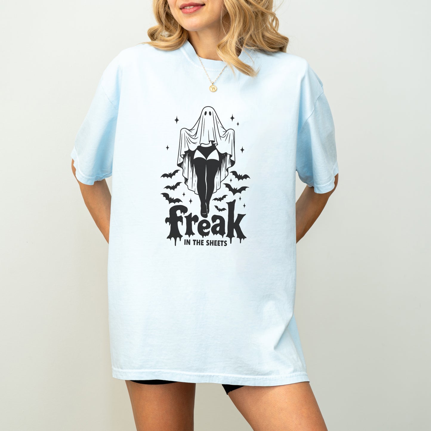 Freak in the Sheets Shirt – Funny Halloween Tee with Sexy Ghost Graphic