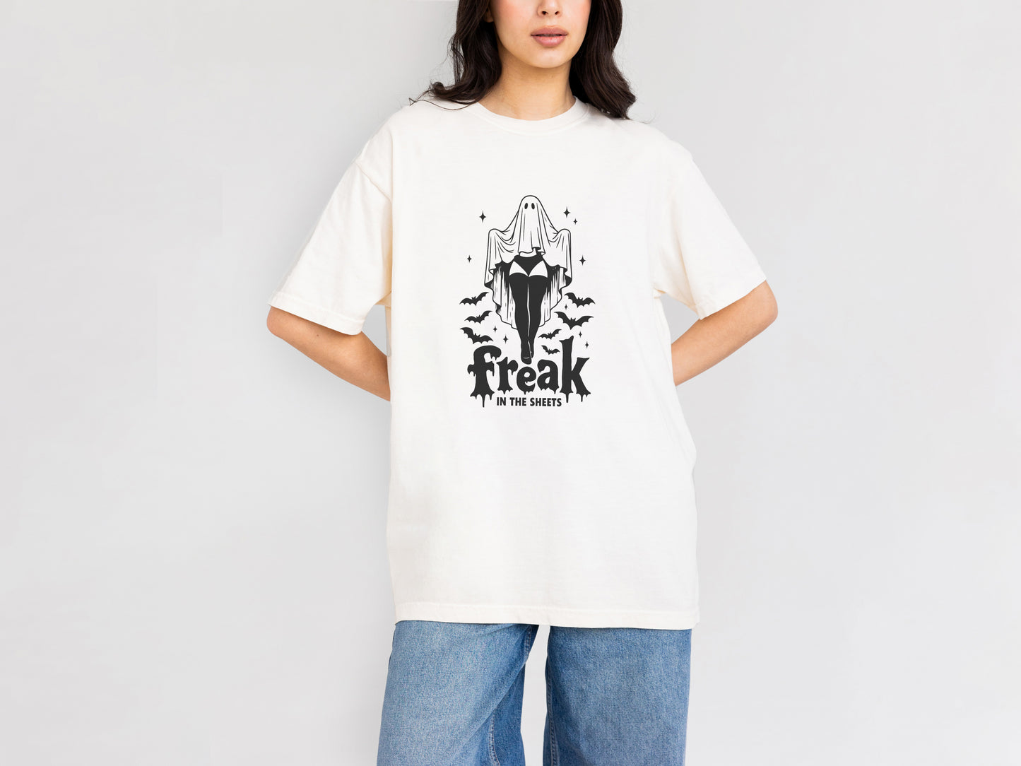Freak in the Sheets Shirt – Funny Halloween Tee with Sexy Ghost Graphic