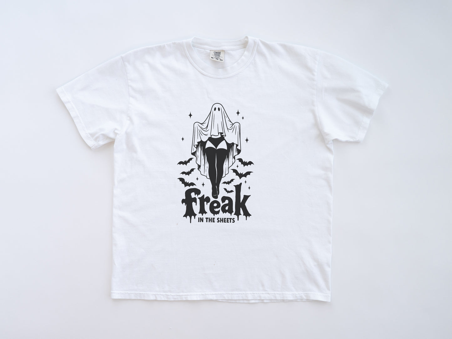 Freak in the Sheets Shirt – Funny Halloween Tee with Sexy Ghost Graphic
