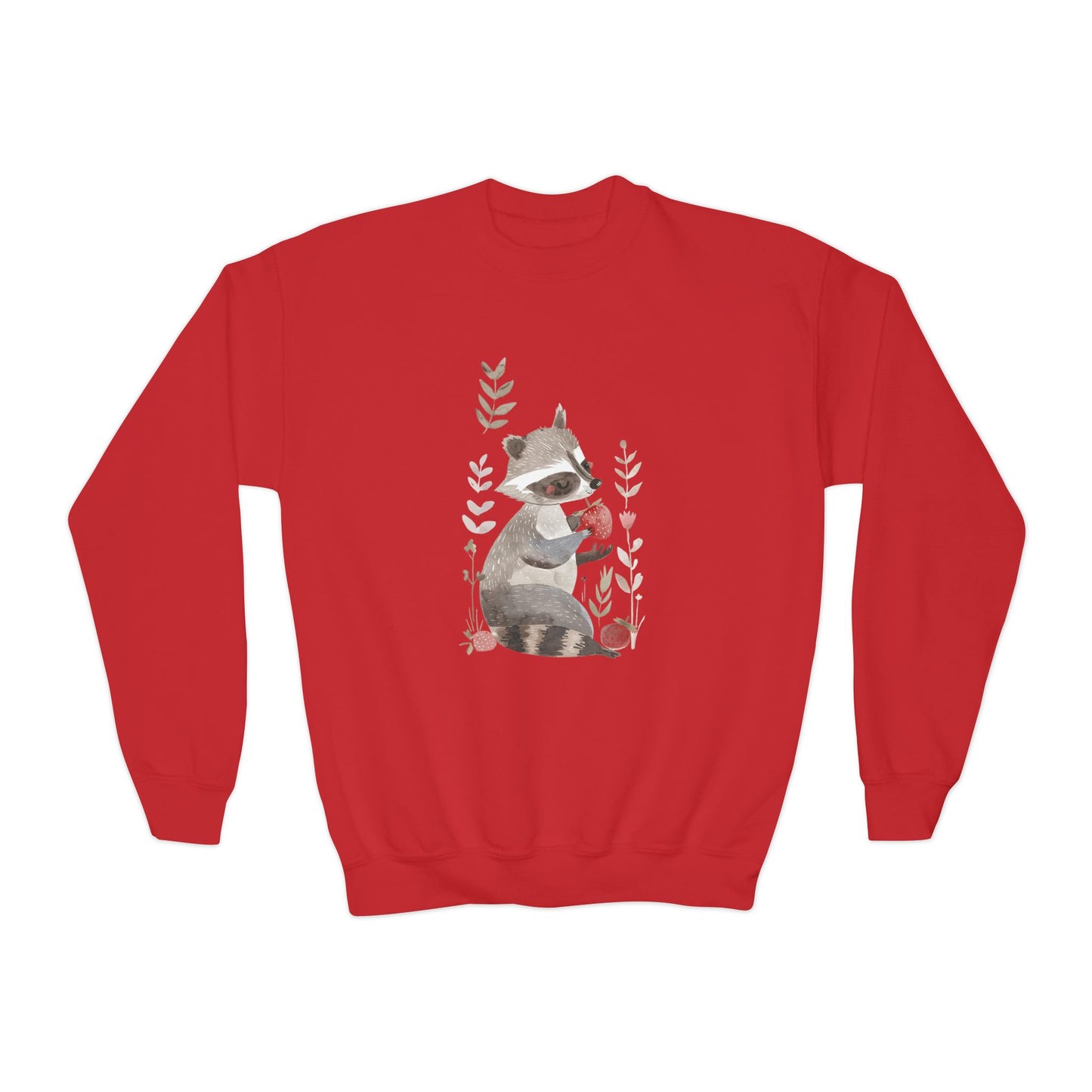 Kids' Raccoon Eating Strawberry Sweatshirt – Cozy & Playful Design