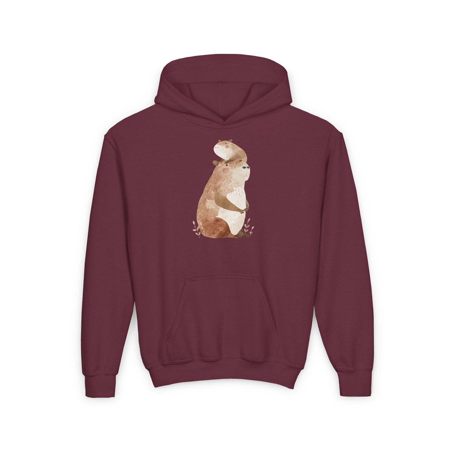 Kids' Capybara with Baby Hoodie – Comfy & Cute Heavy Blend Sweatshirt