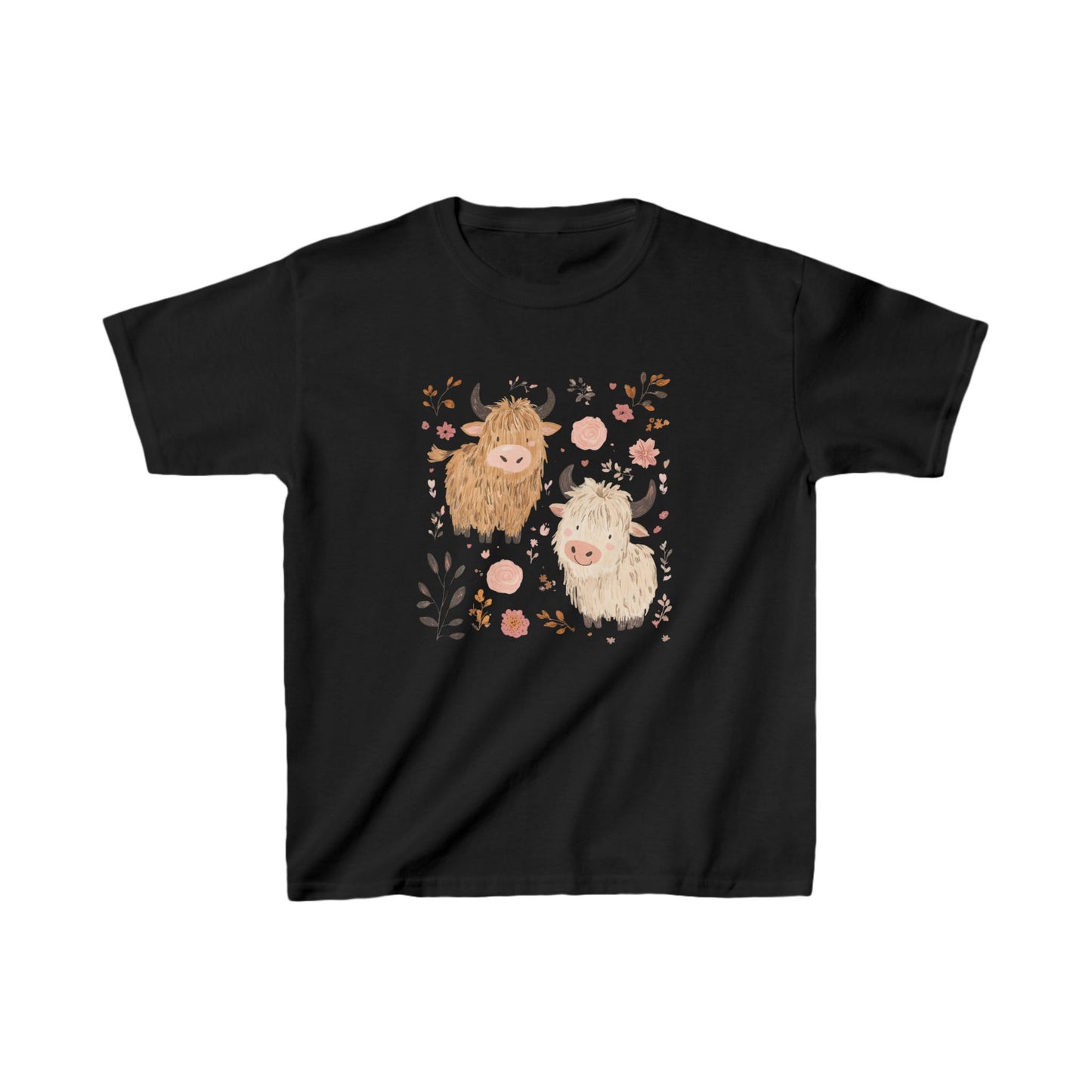Kids' Two Cows with Flowers T-Shirt – Cute & Fun Kids Apparel