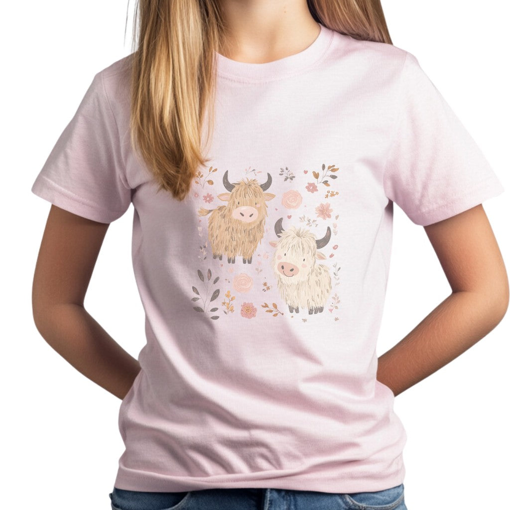 Kids' Two Cows with Flowers T-Shirt – Cute & Fun Kids Apparel