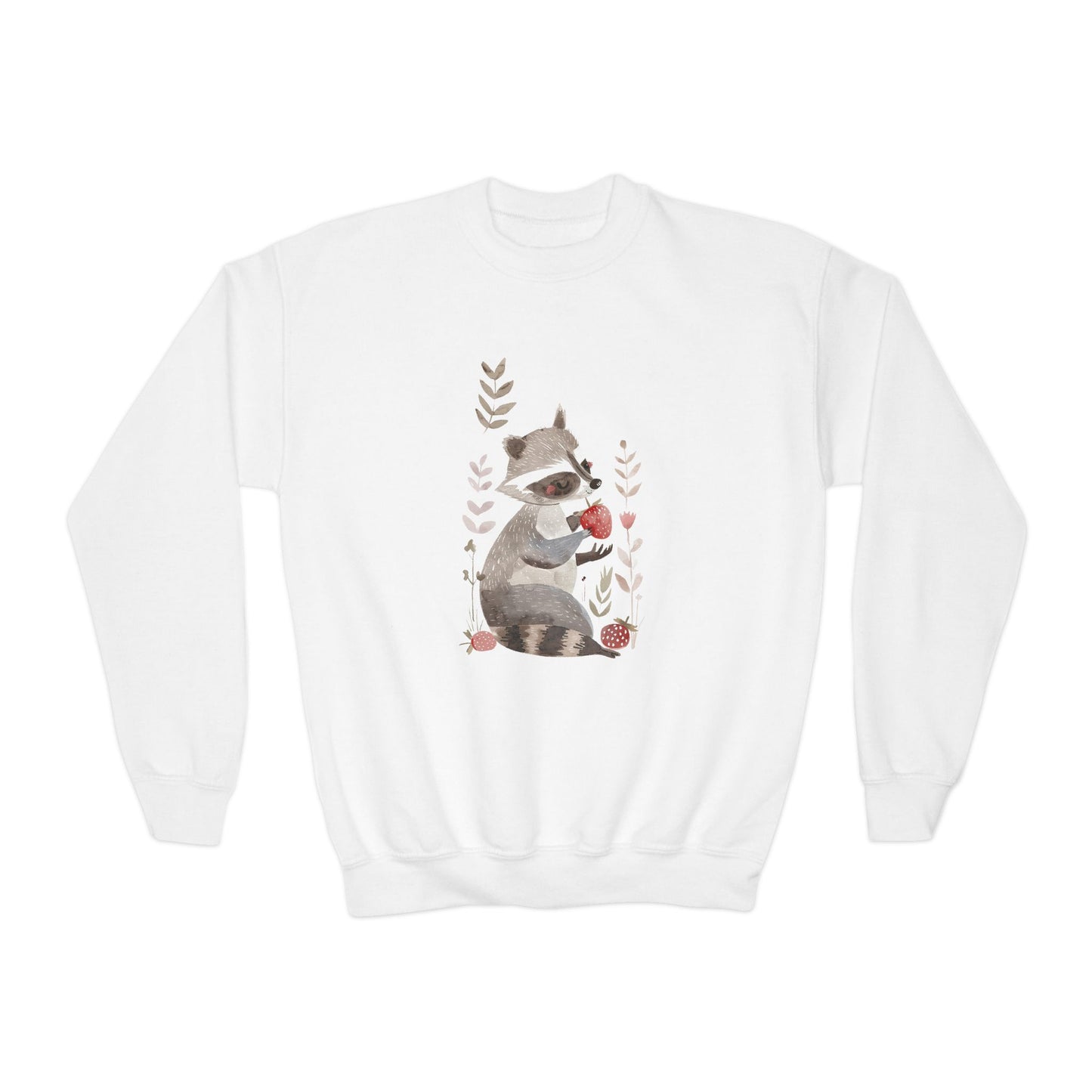 Kids' Raccoon Eating Strawberry Sweatshirt – Cozy & Playful Design