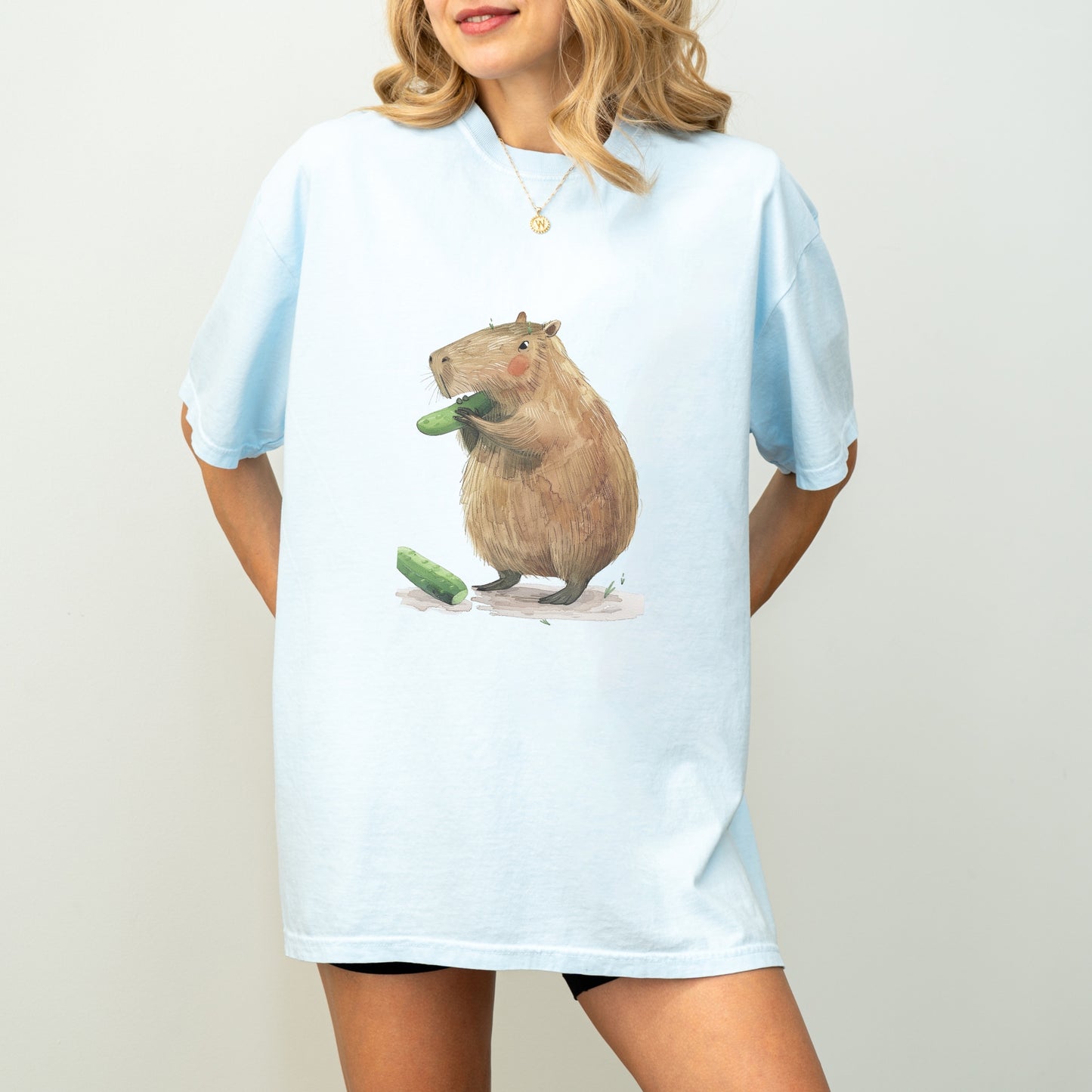 Capybara Cucumber T-Shirt | Fun & Quirky Comfort Colors Tee