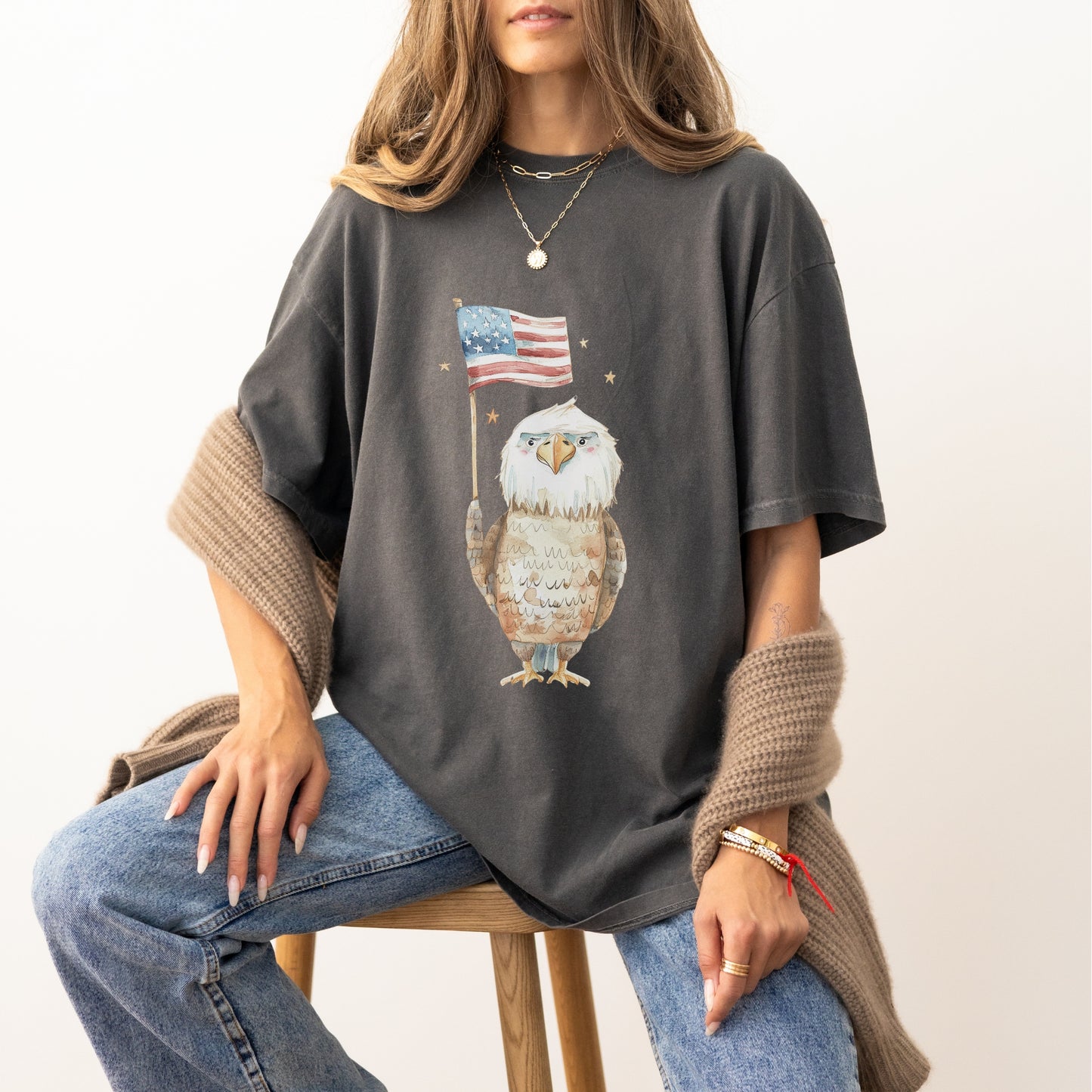 American Eagle T-Shirt | Patriotic & Whimsical Comfort Colors Tee