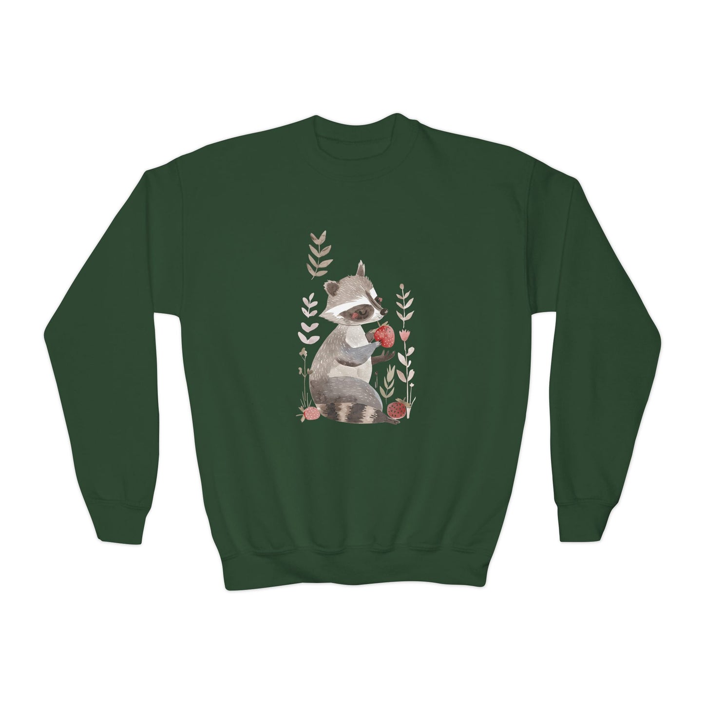 Kids' Raccoon Eating Strawberry Sweatshirt – Cozy & Playful Design