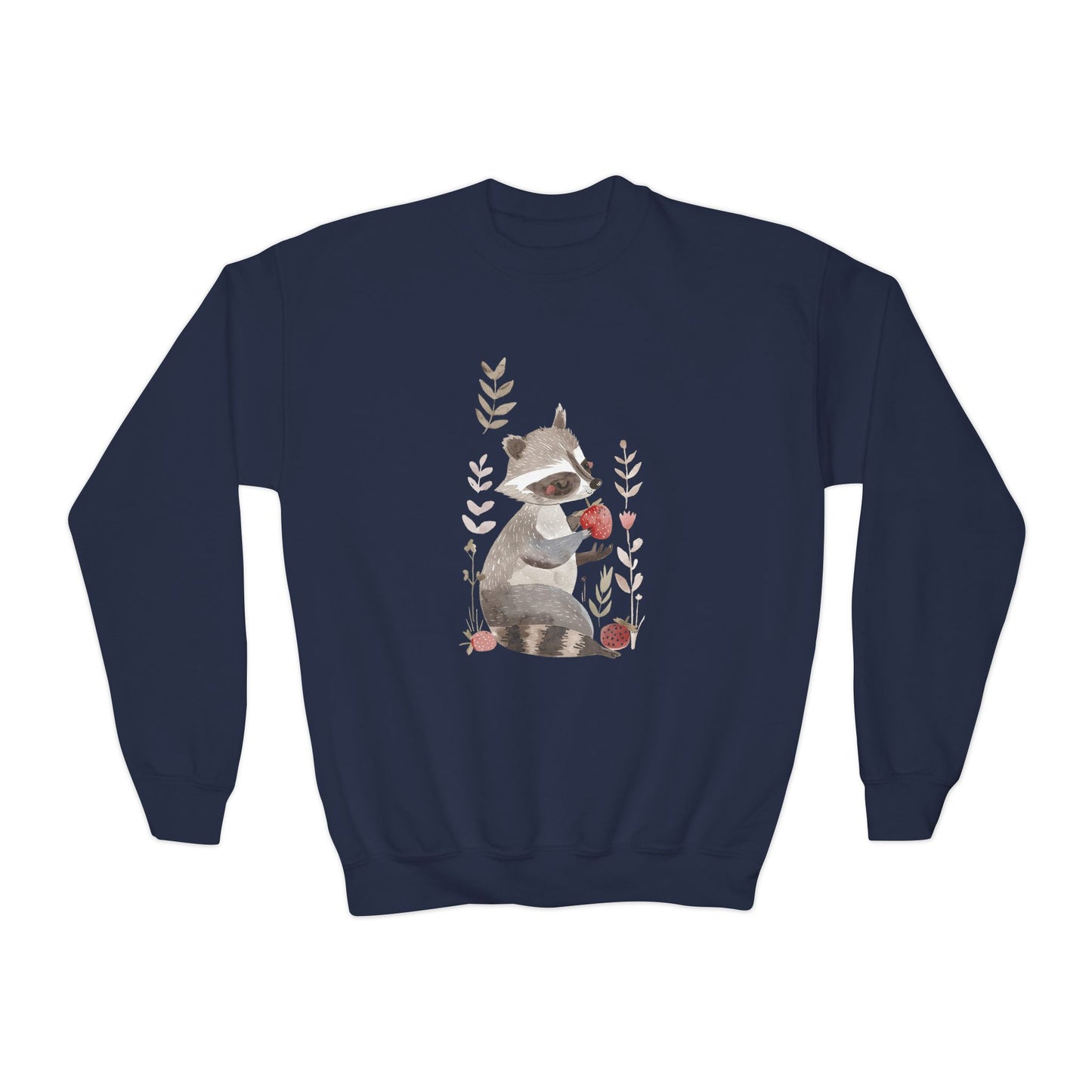 Kids' Raccoon Eating Strawberry Sweatshirt – Cozy & Playful Design
