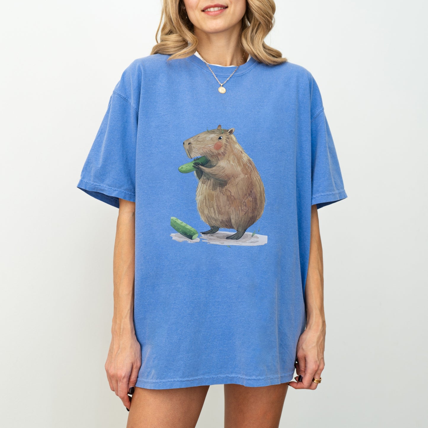 Capybara Cucumber T-Shirt | Fun & Quirky Comfort Colors Tee