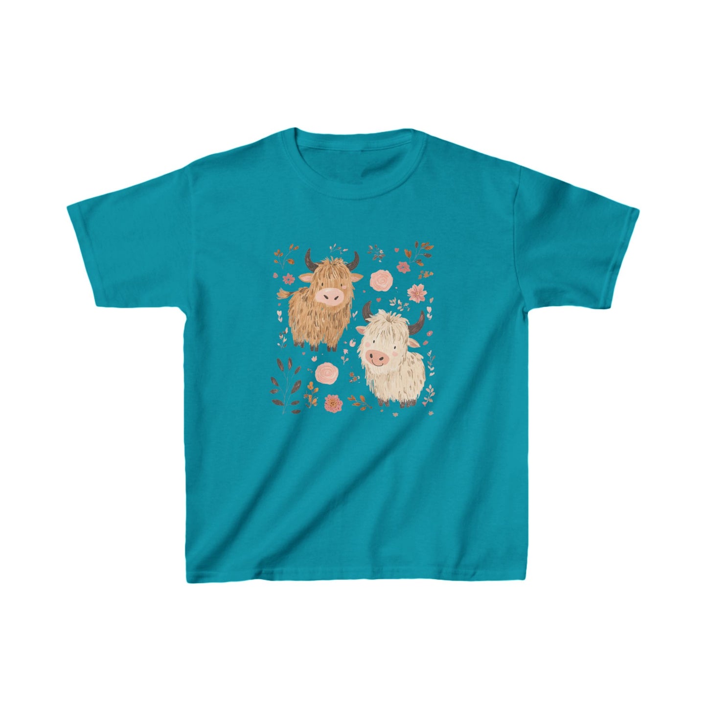 Kids' Two Cows with Flowers T-Shirt – Cute & Fun Kids Apparel