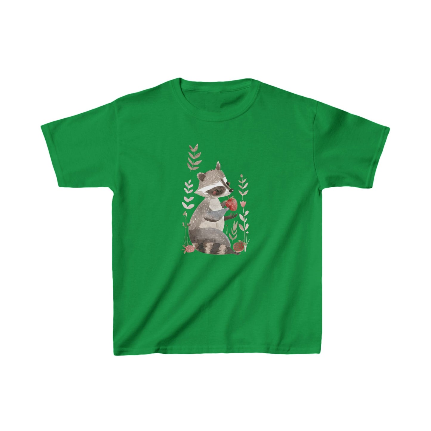 Kids' Raccoon Eating Strawberry T-Shirt – Cute & Comfortable Kids Apparel