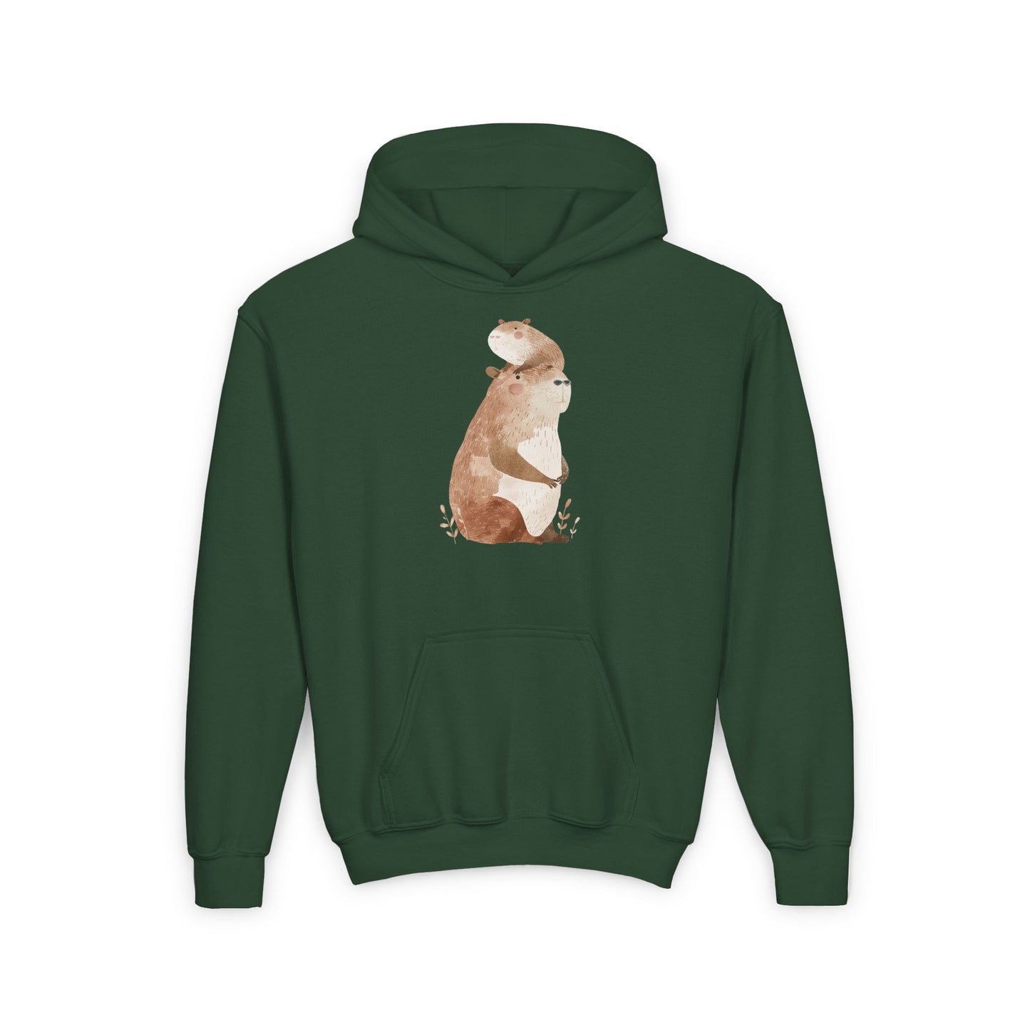 Kids' Capybara with Baby Hoodie – Comfy & Cute Heavy Blend Sweatshirt